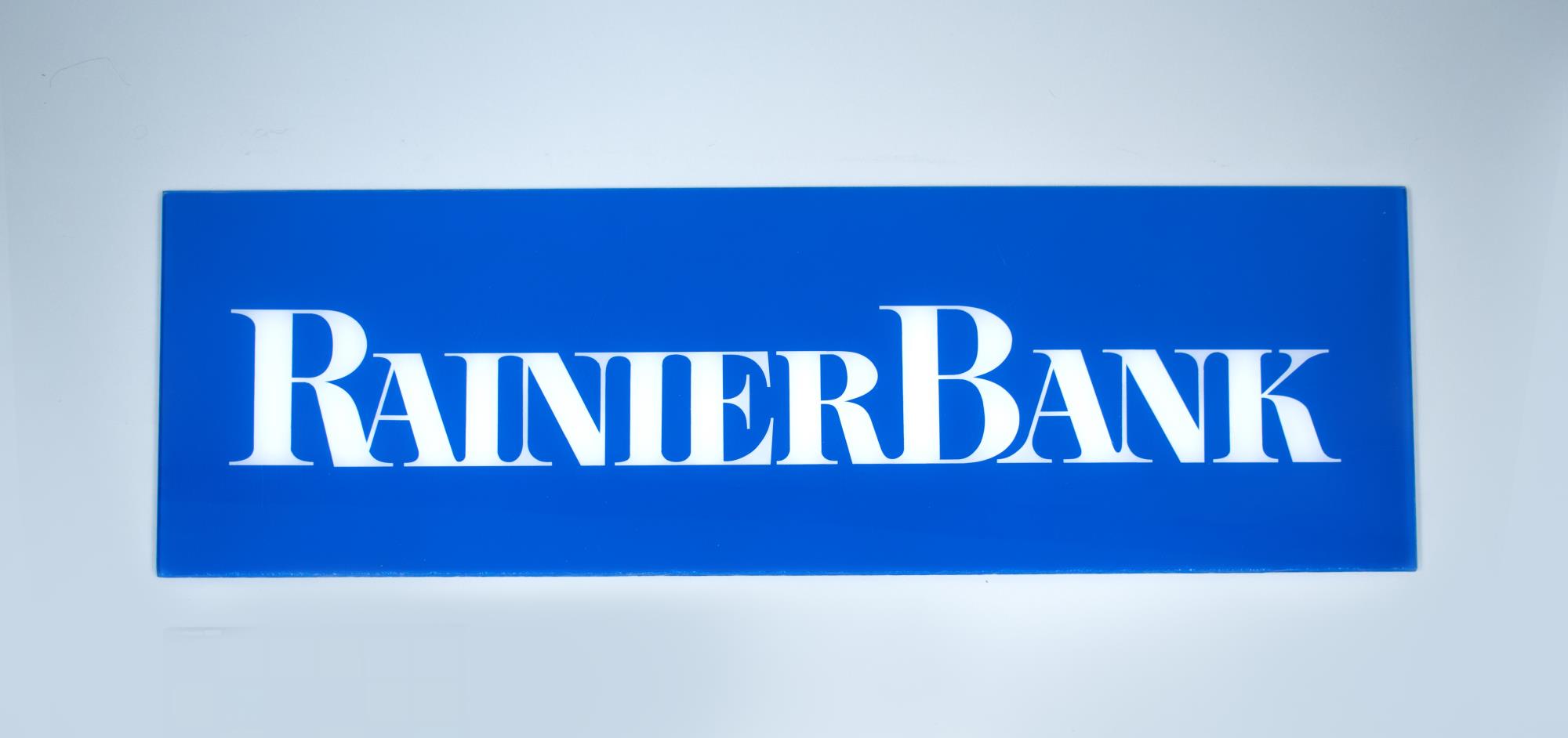Image of Rainier National Bank sign, ca. 1980