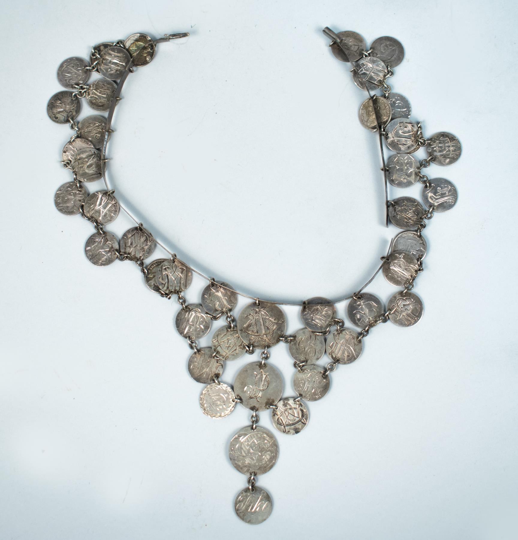 Image of Coin necklace made by officers under the command of Governor Isaac Stevens, 1885