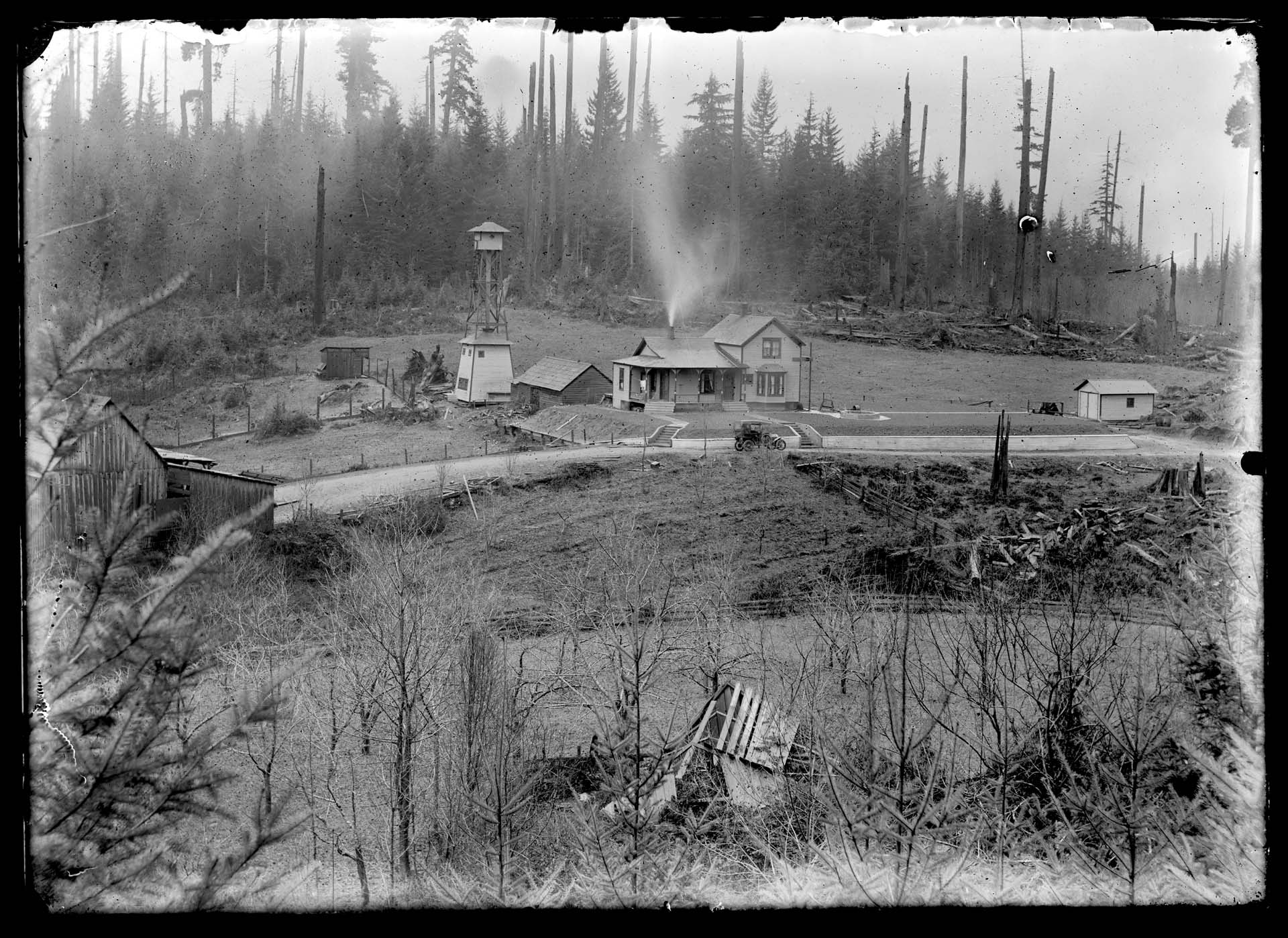 Image of View of farm and fields, circa 1900