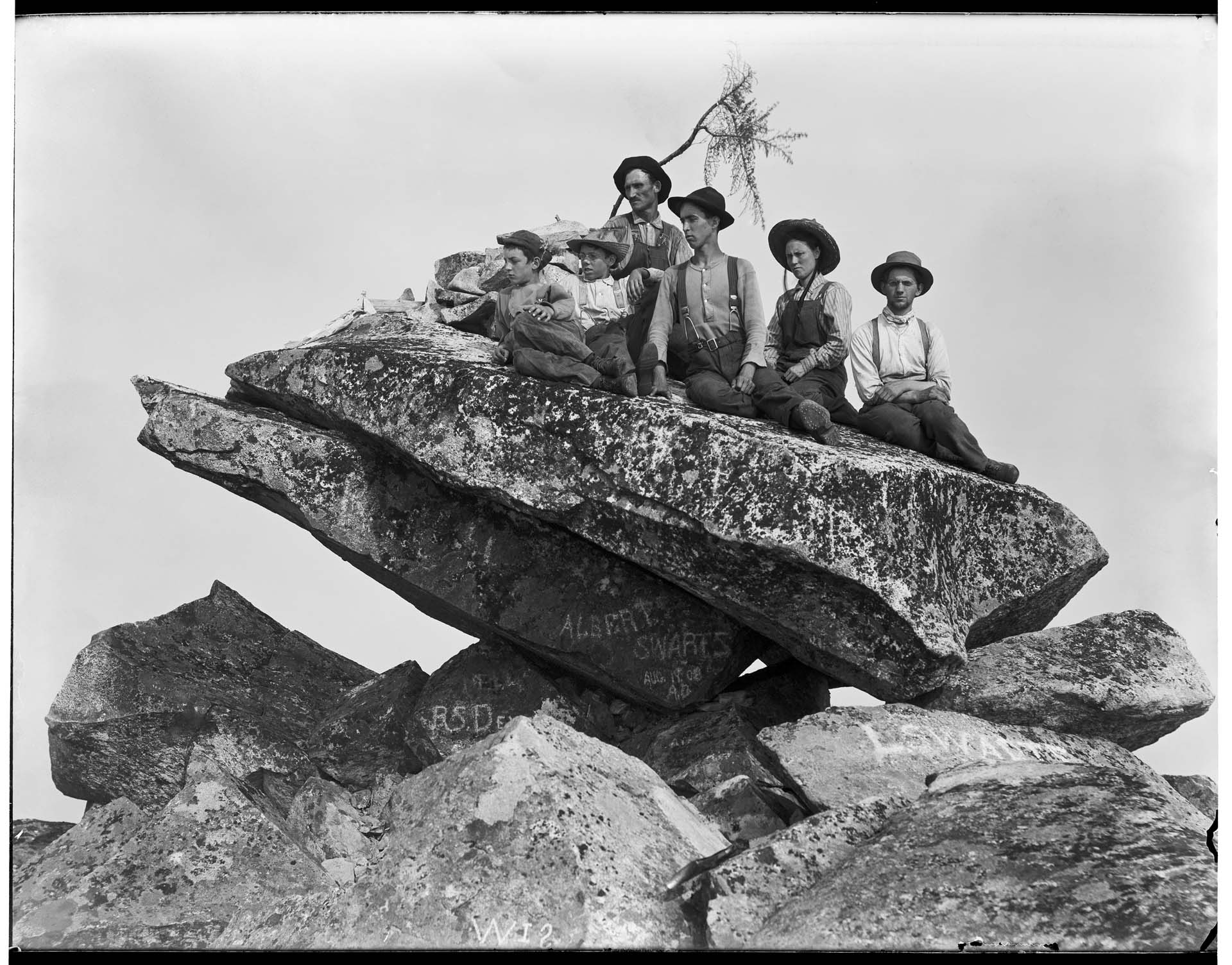 Image of Group of people on top of Mount Pilchuck, circa 1900