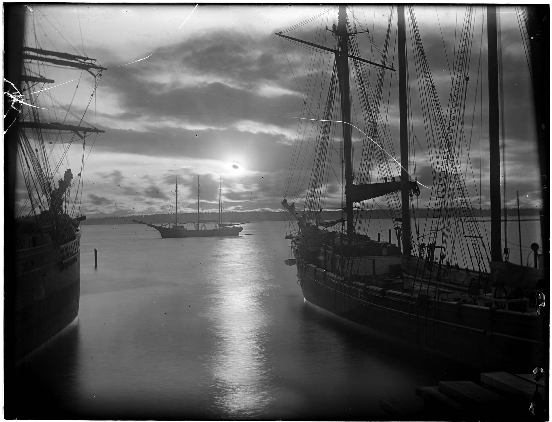 Image of Sailing vessels from Clark-Nickerson Lumber Company, circa 1900