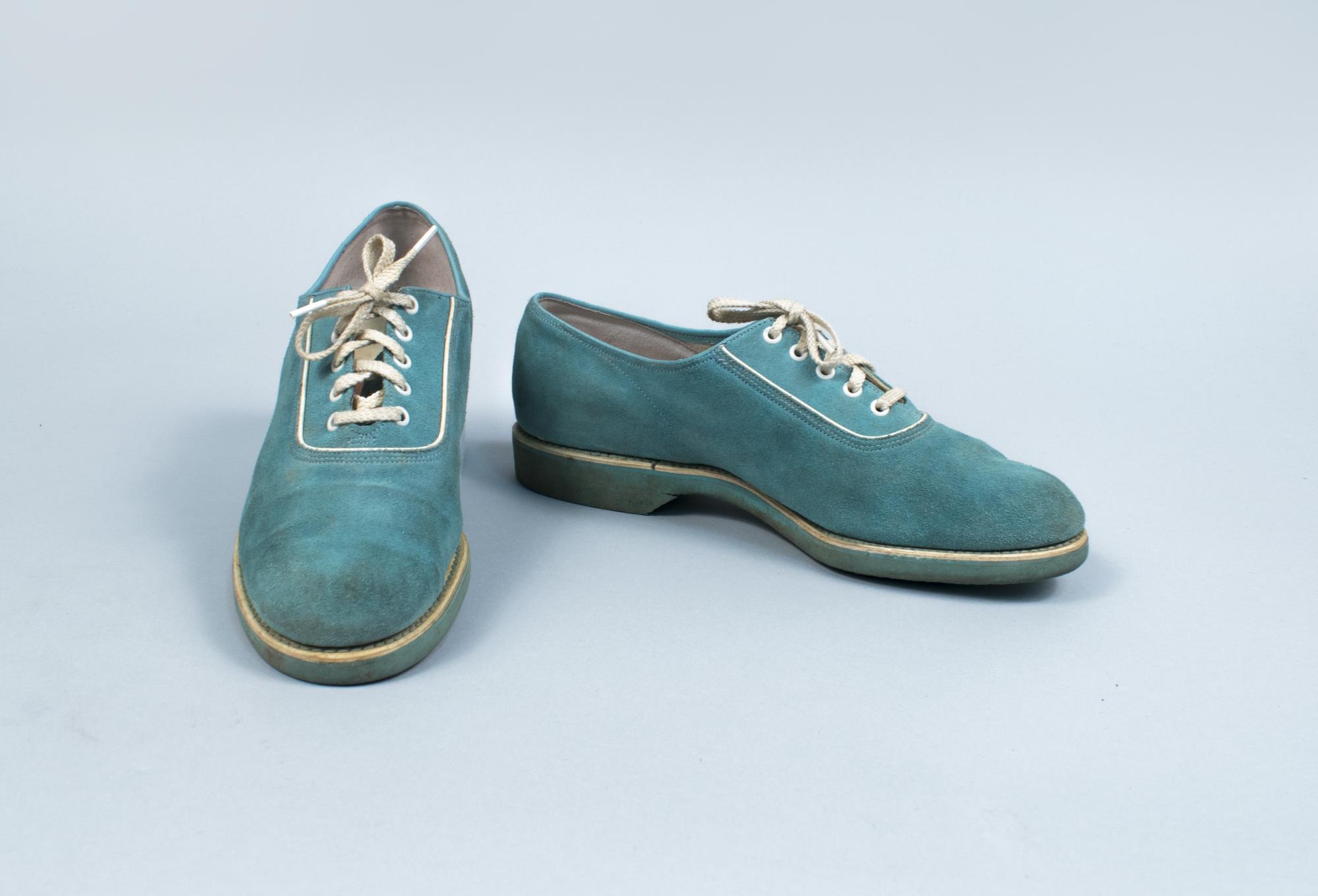 Image of Pair of suede casual lace-up shoes, ca. 1950