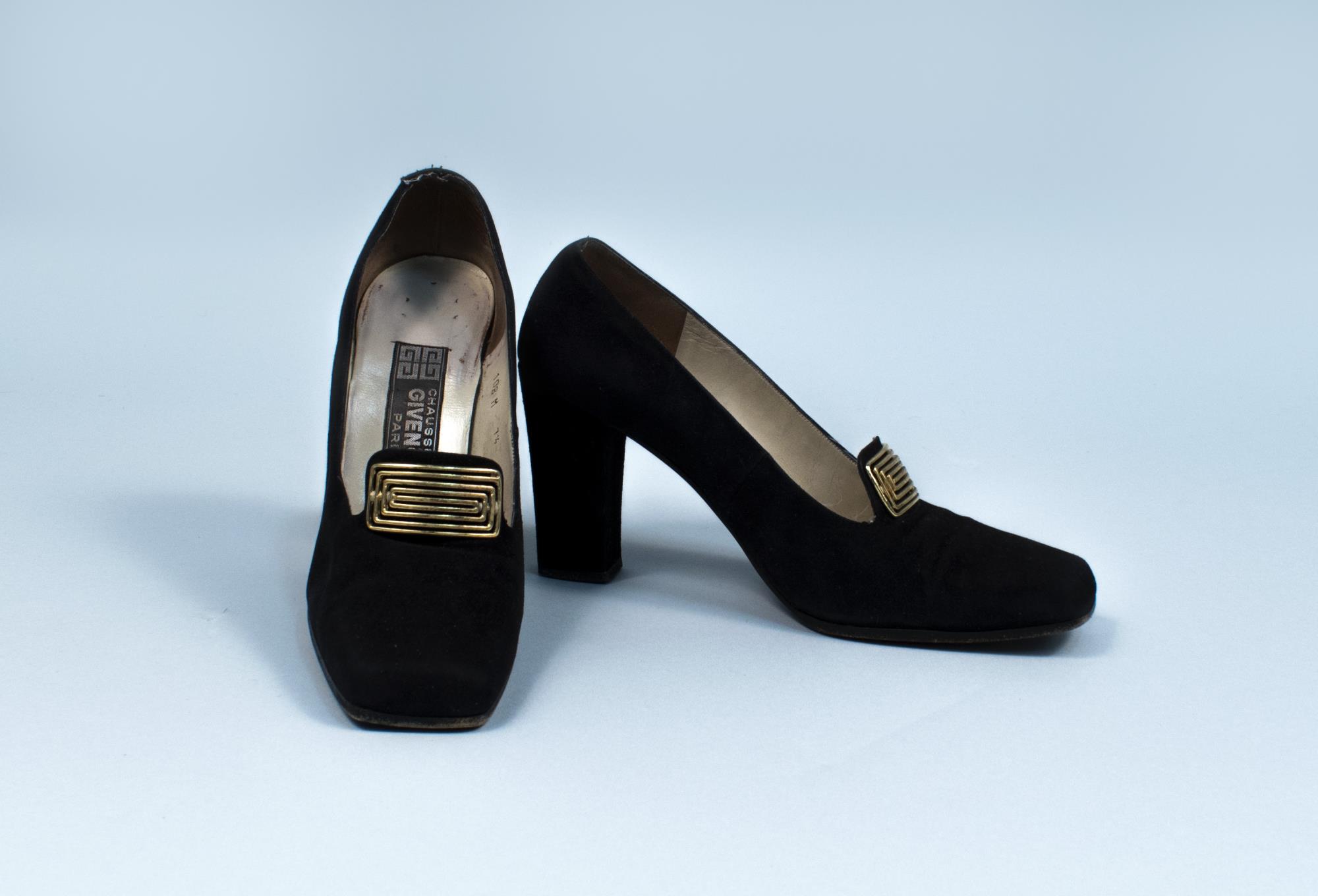 Image of Pair of black Givenchy pumps, ca. 1968