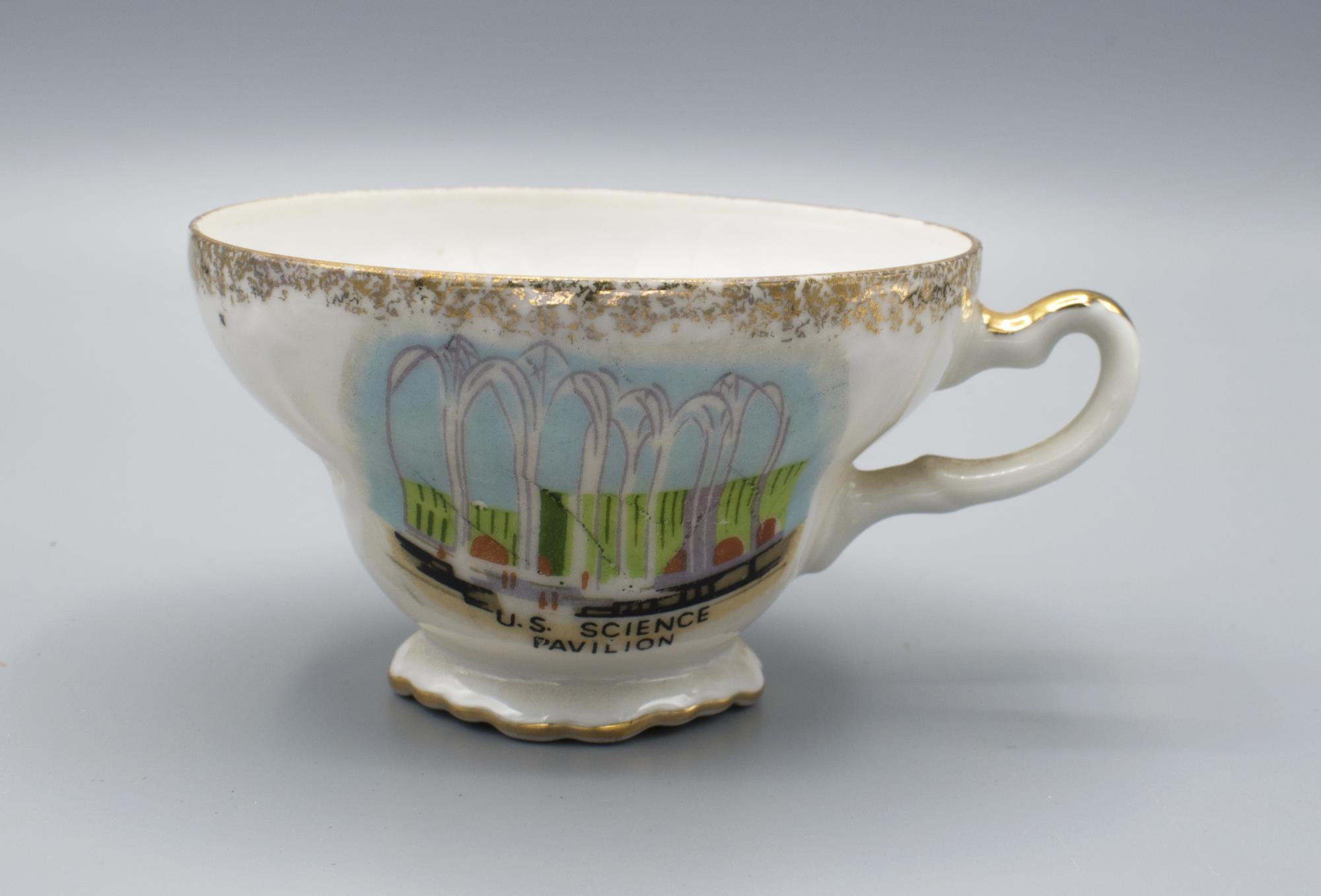 Image of Tea cup and saucer, souvenirs from Century 21 Seattle World's Fair, 1962
