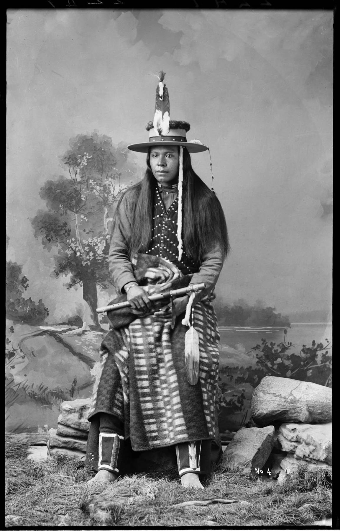 Image of Plateau man with a decorated hat, circa 1900
