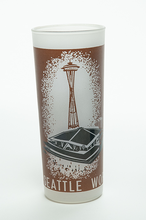 Image of One of a set of eight glass tumblers, souvenirs from Century 21, Seattle World's Fair, 1962