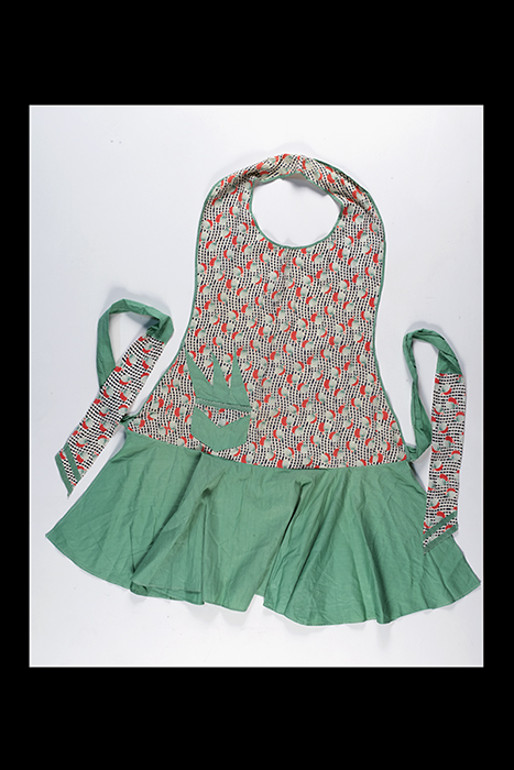 Image of Homemade sleeveless cotton apron, ca. 1930s