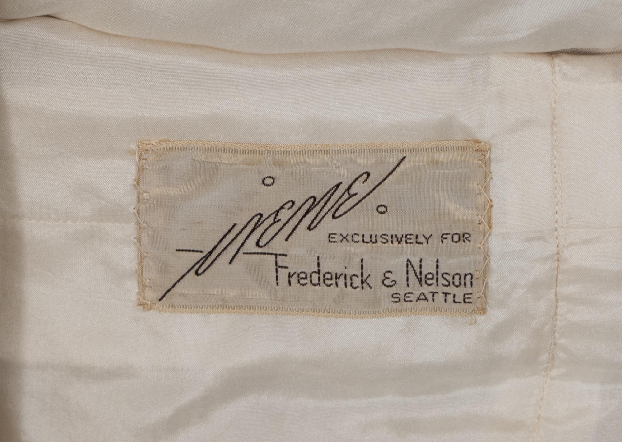 Image of Evening gown with taffeta bow from Frederick & Nelson, ca. 1955