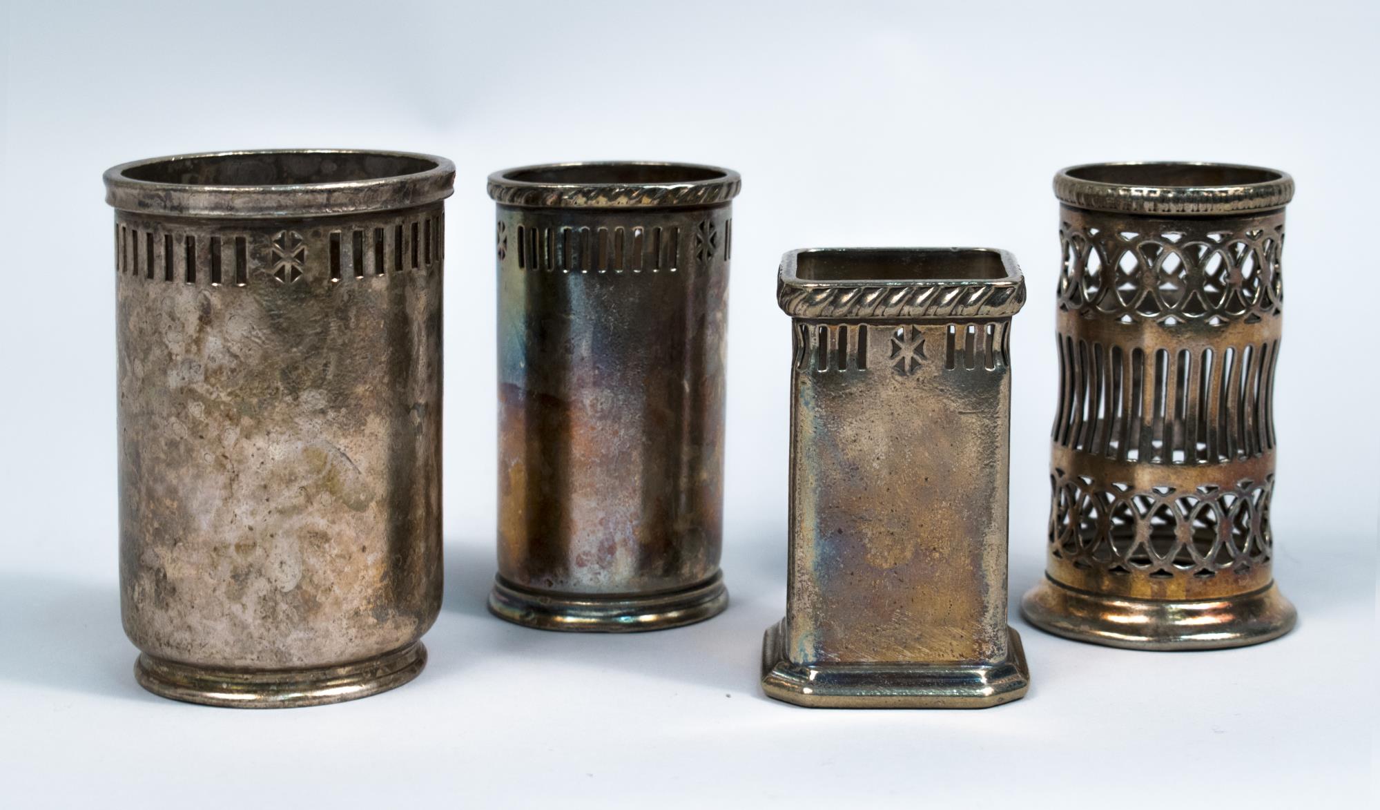 Image of Set of four silver vases used at Frederick & Nelson department store, ca. 1950