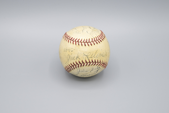 Image of Baseball autographed by the members of the 1940 Seattle Rainiers baseball team