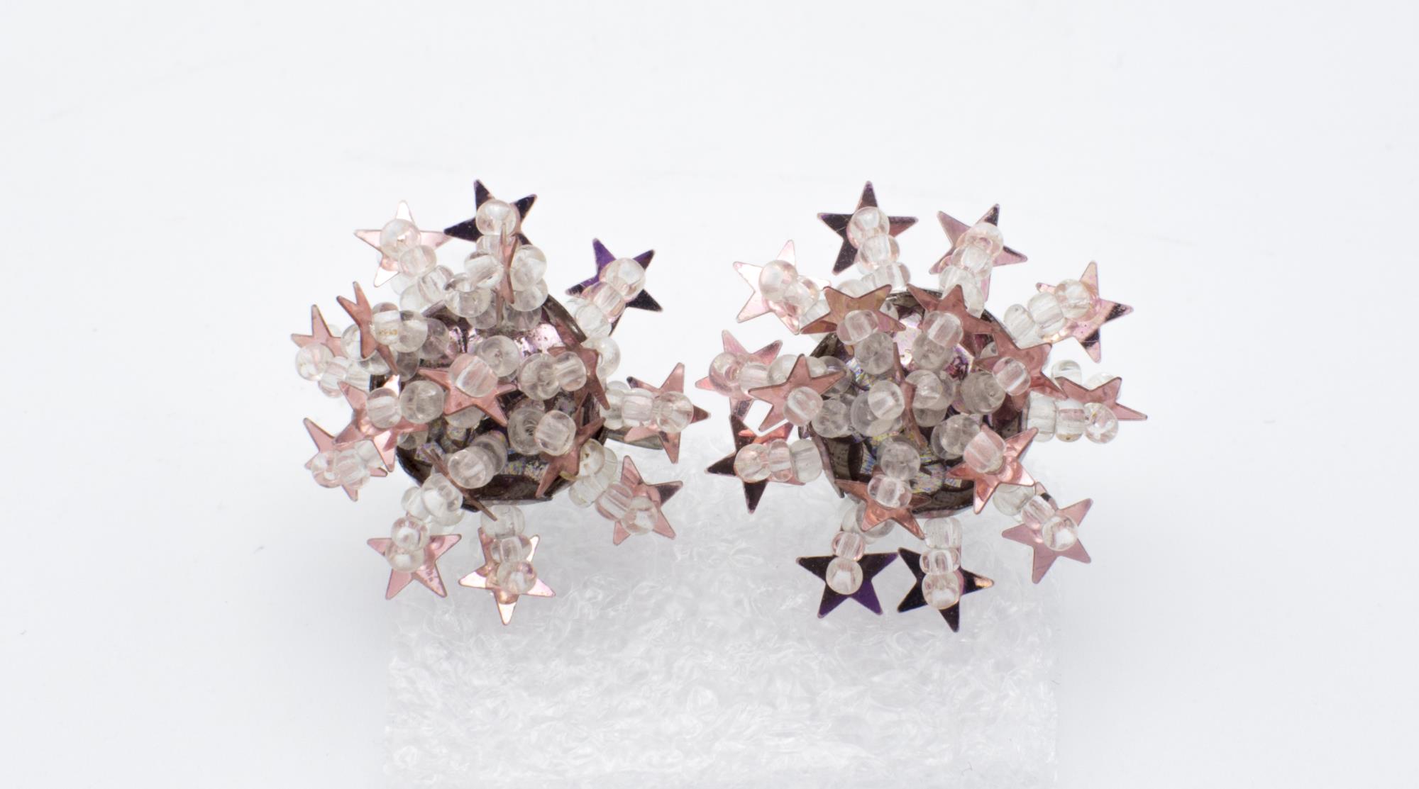 Image of Pair of beaded earrings, ca. 1970s