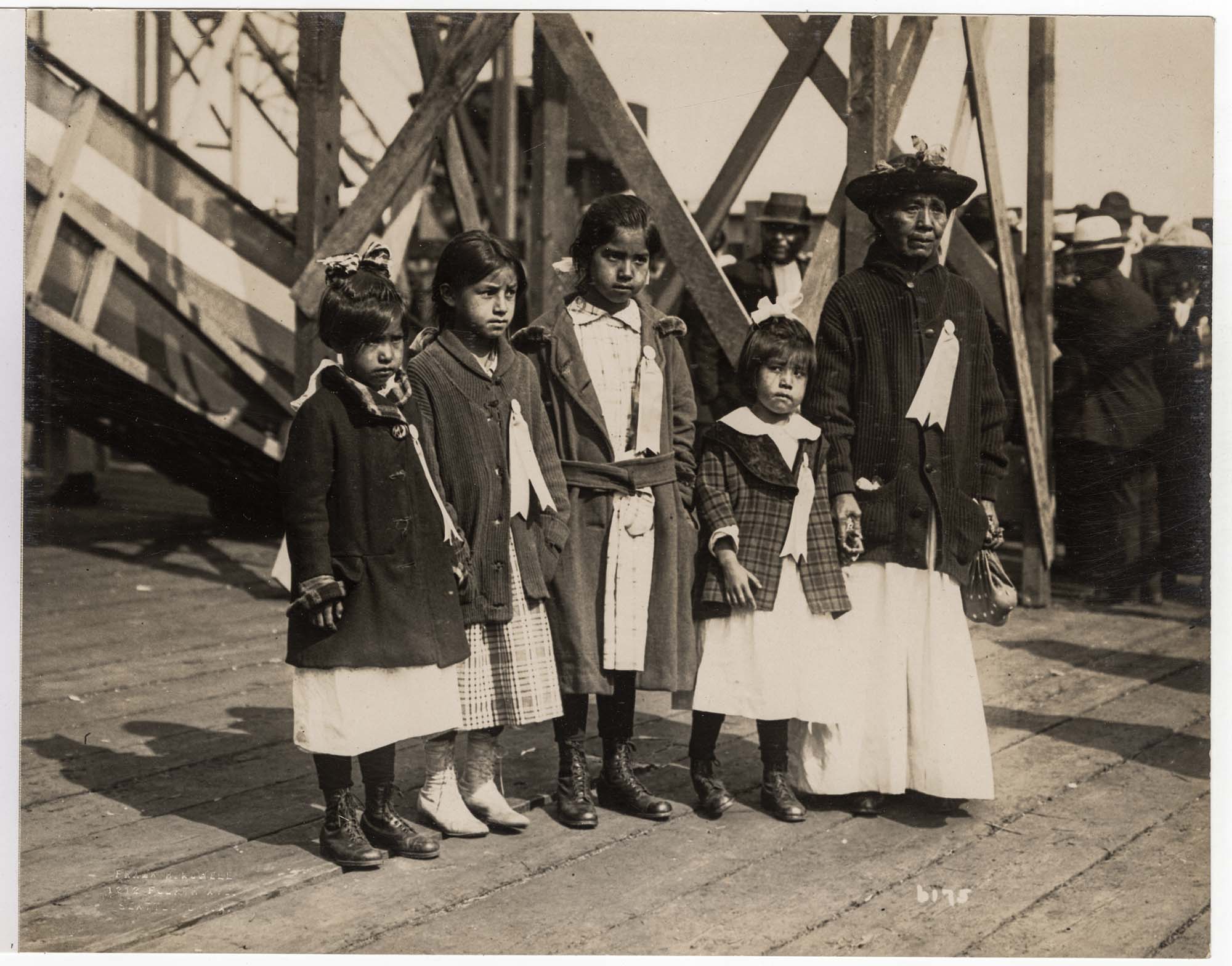 Image of Snoqualmie woman and girls at the launching of the steamer 