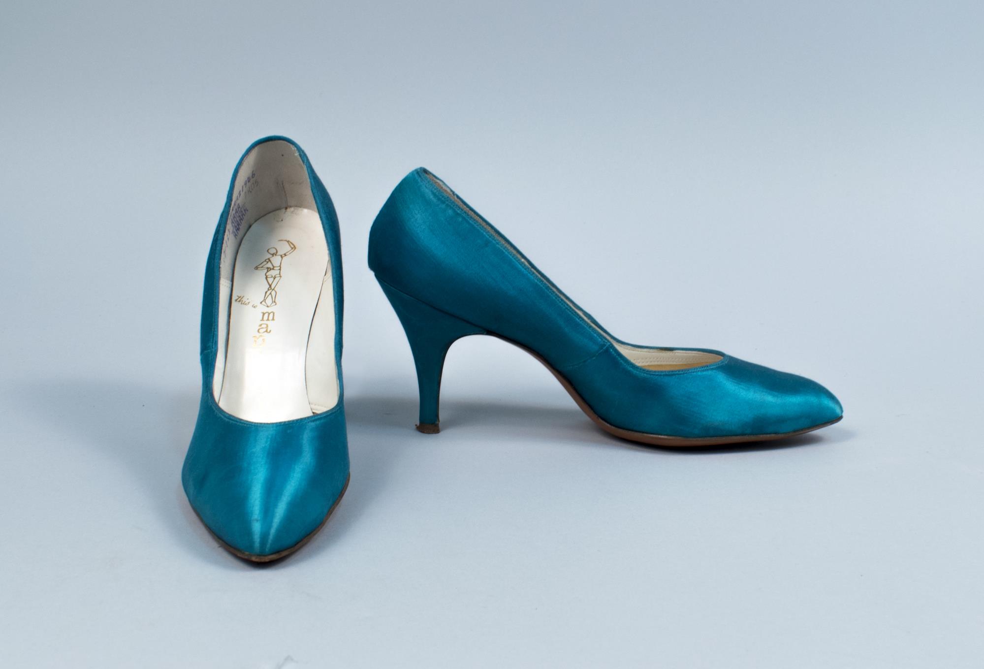 Image of Turquoise pumps, ca. 1956
