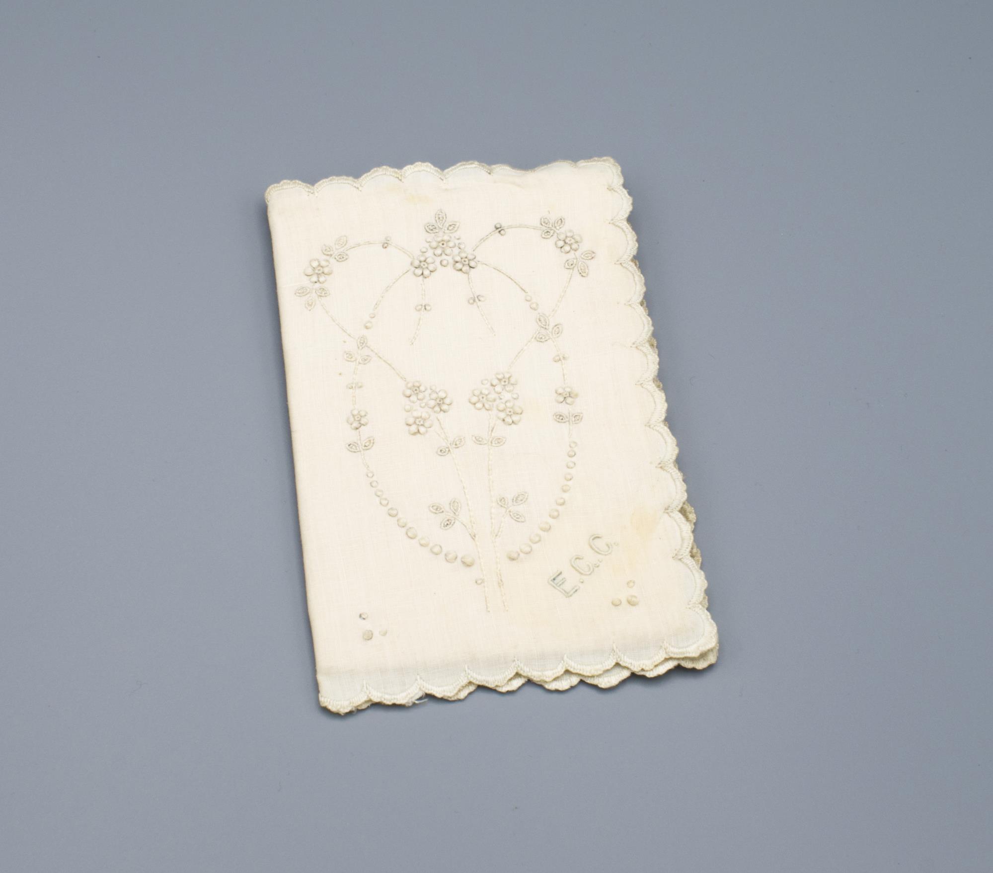 Image of Embroided card case belonging to Emily Carkeek, ca. 1910