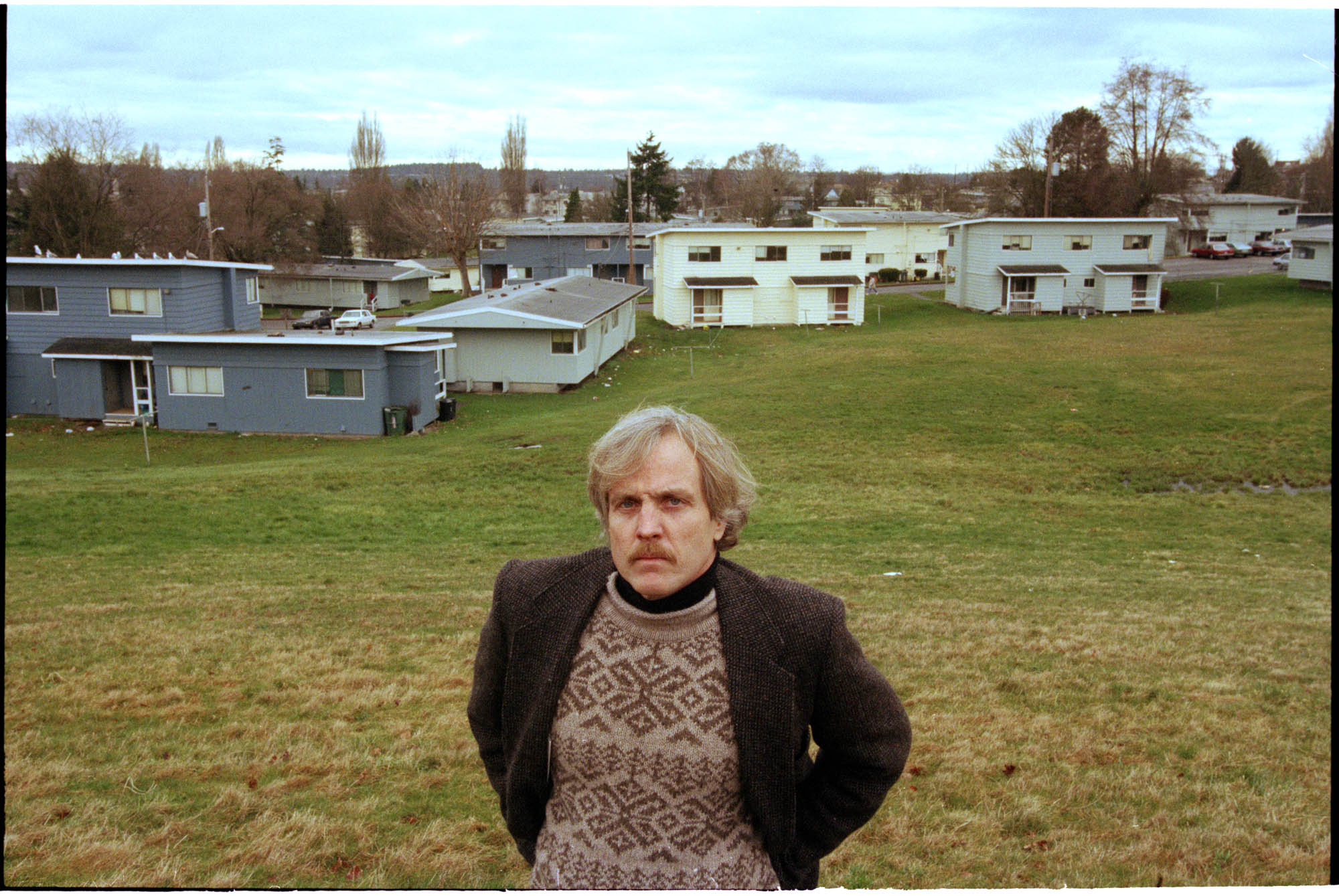 Image of John Fox at Holly Park redevelopment site, Seattle, February 12, 1997