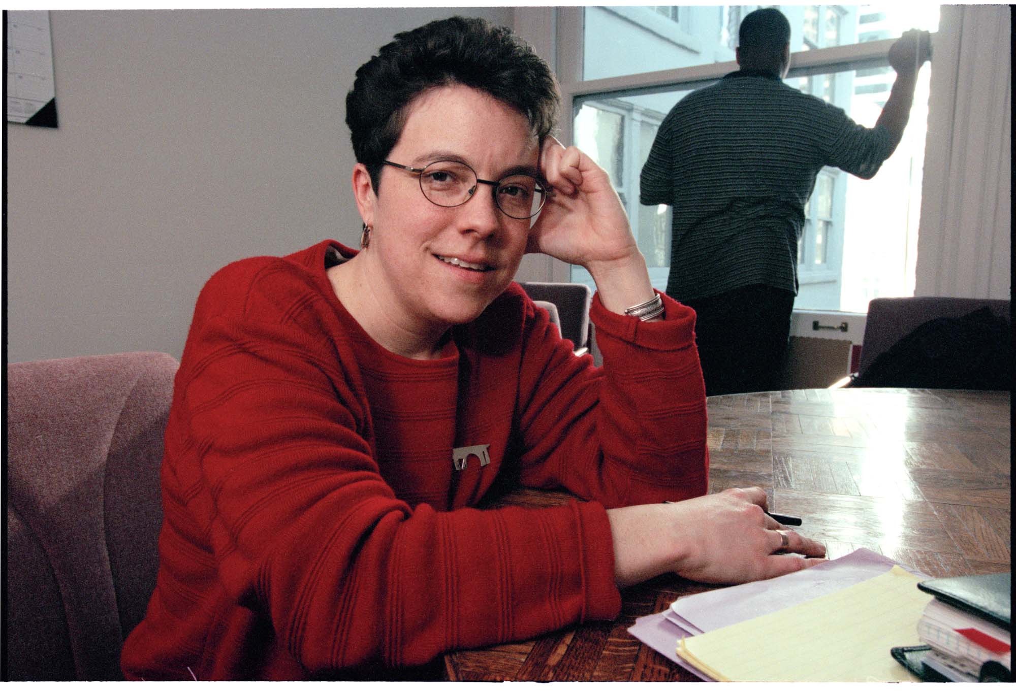 Image of TeamChild director Elizabeth Calvin and a client, Seattle, March 21, 1997