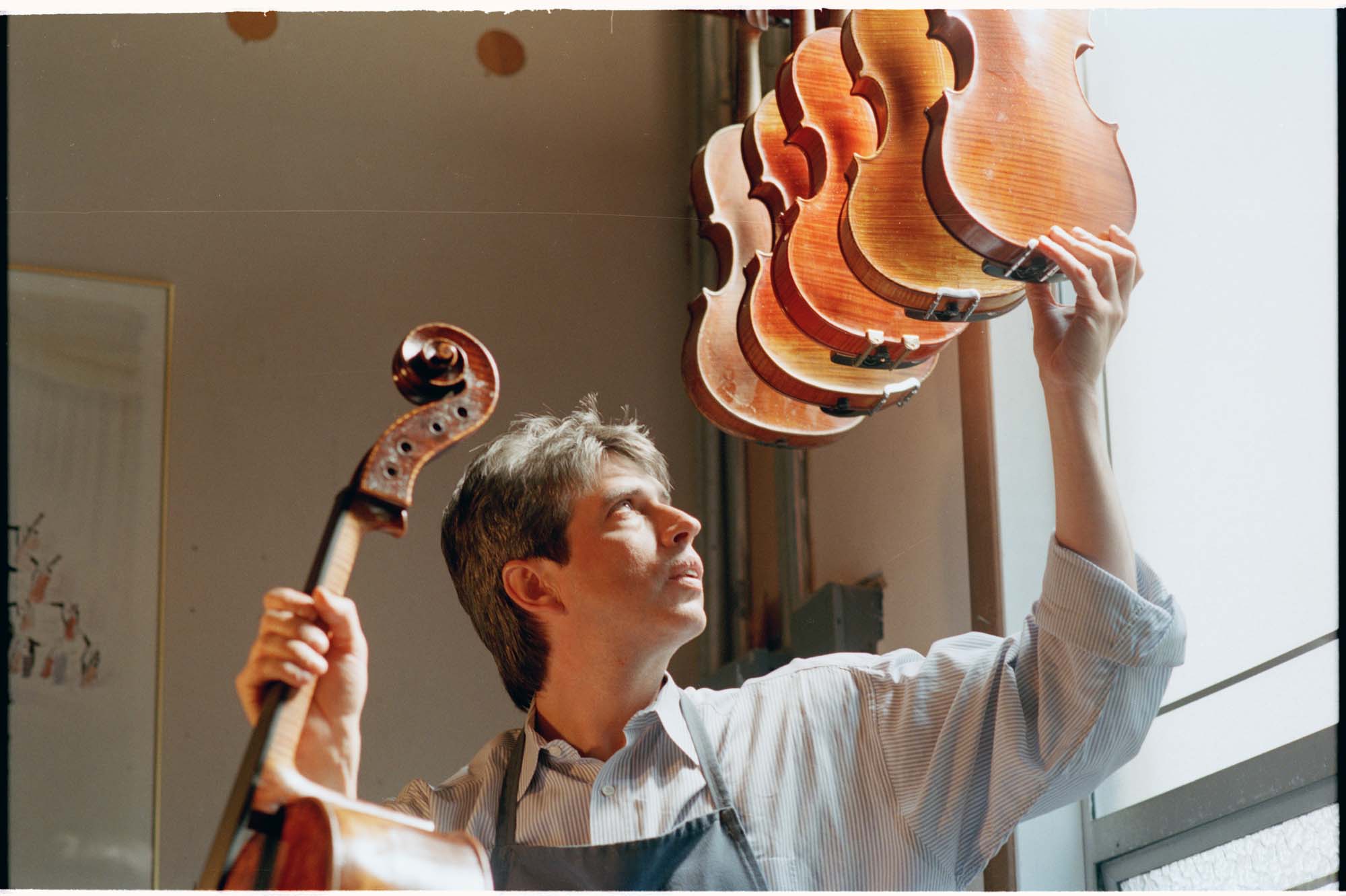 Image of Rafael Carrabba in his Queen Anne shop, April 9, 1997