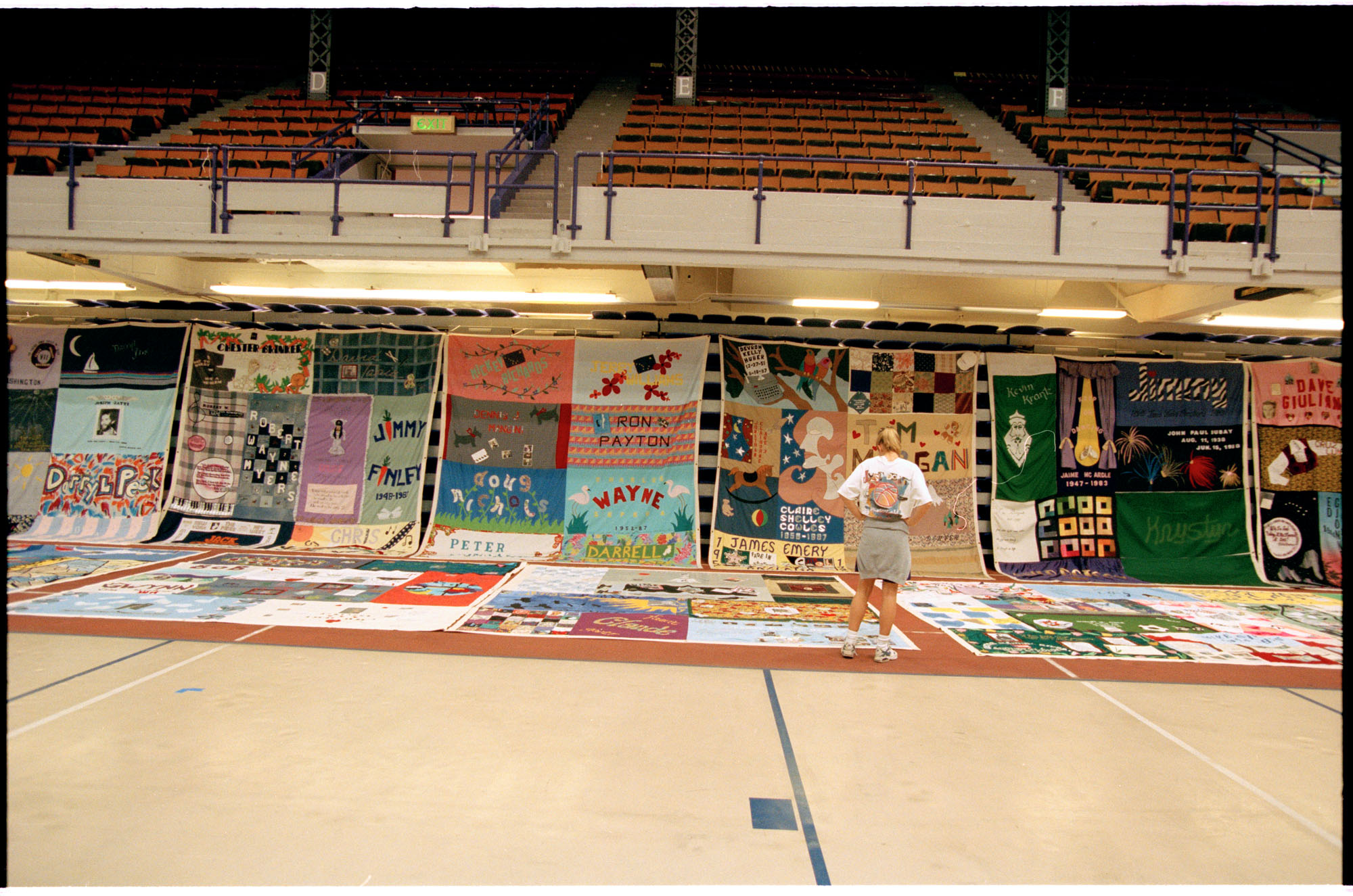 Image of NAMES Project AIDS Memorial Quilt displayed at University of Washington, Seattle, May 1997