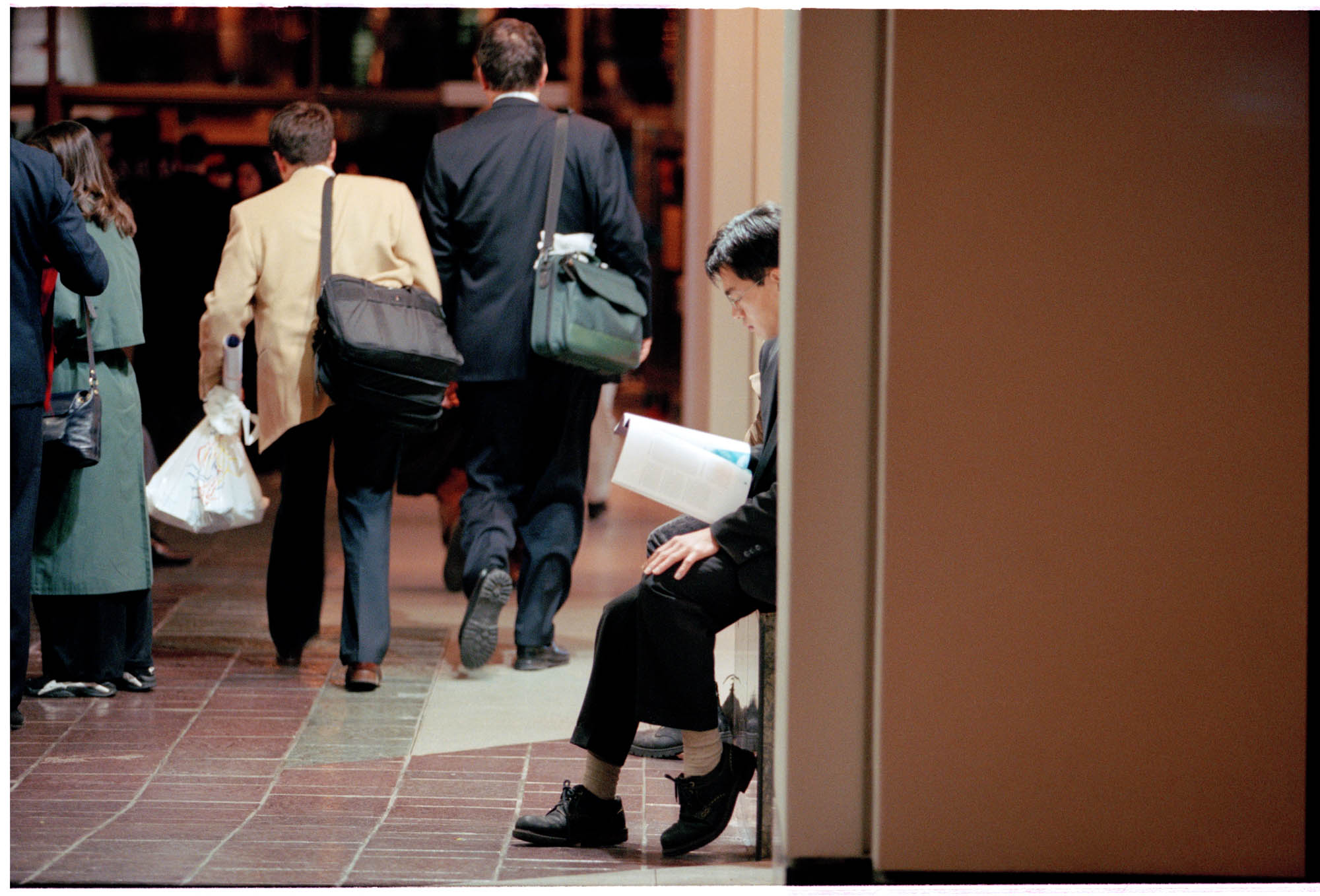 Image of Delegates leaving WTO Conference, Seattle, December 3, 1999
