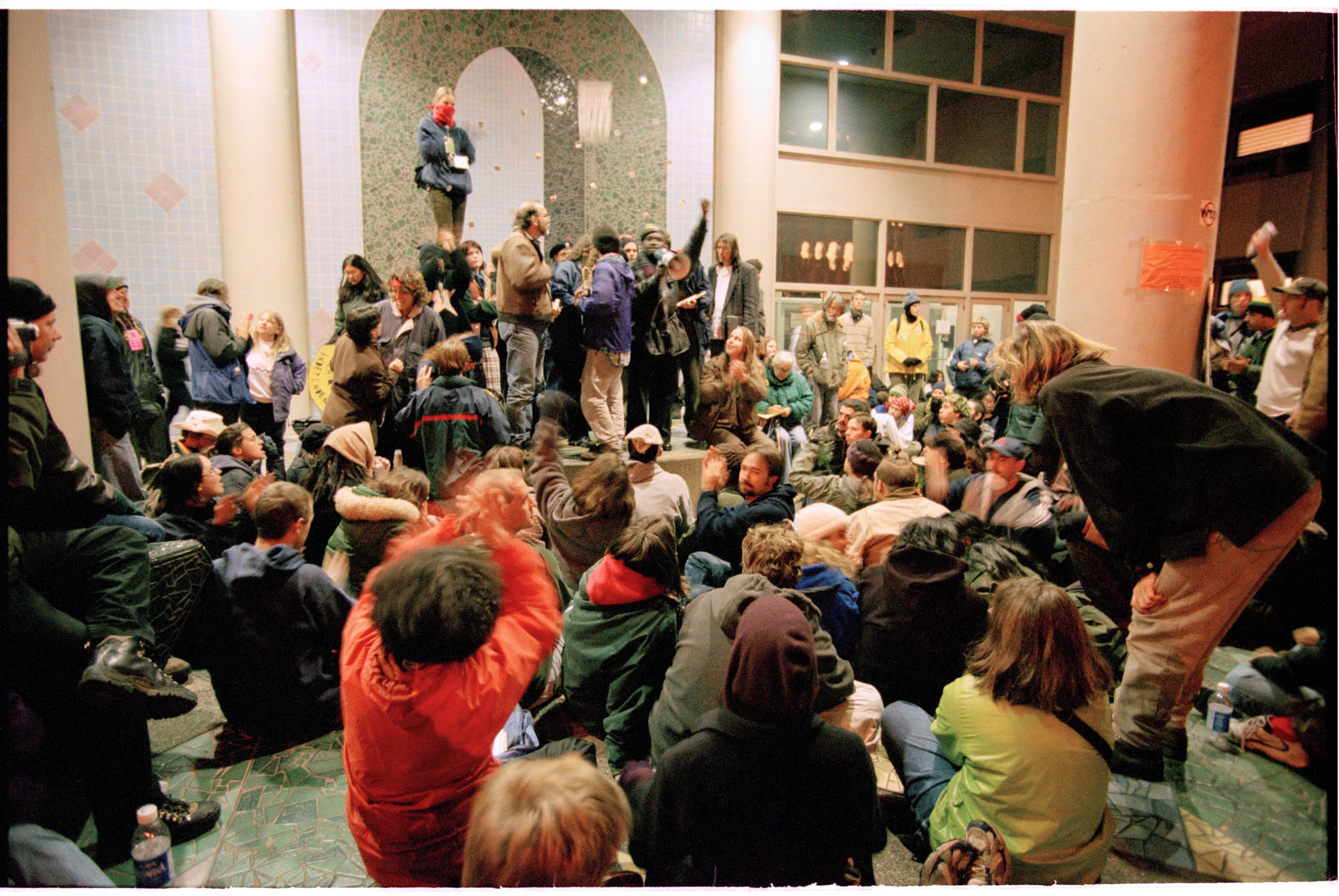 Image of Vigil for WTO protesters held at King County Jail, Seattle, December 3, 1999