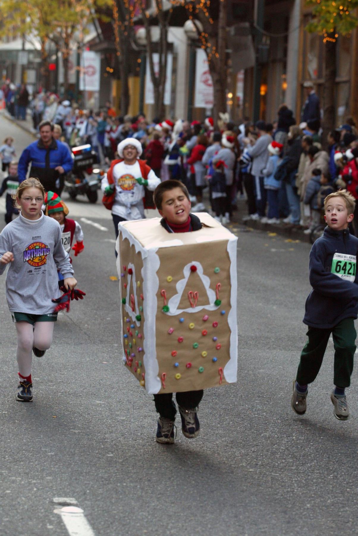 Image of Taylor Schwarzenegger in gingerbread costume for 