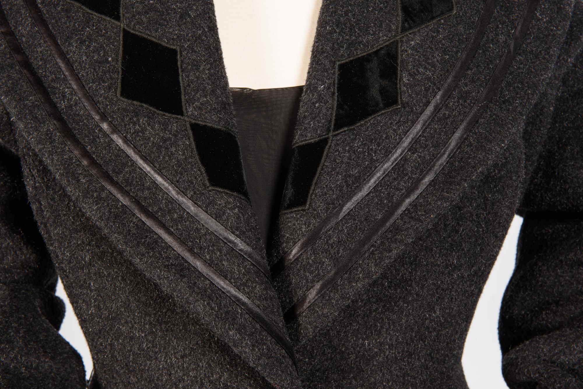 Image of Gray wool coat with wide skirt, ca. 1950s