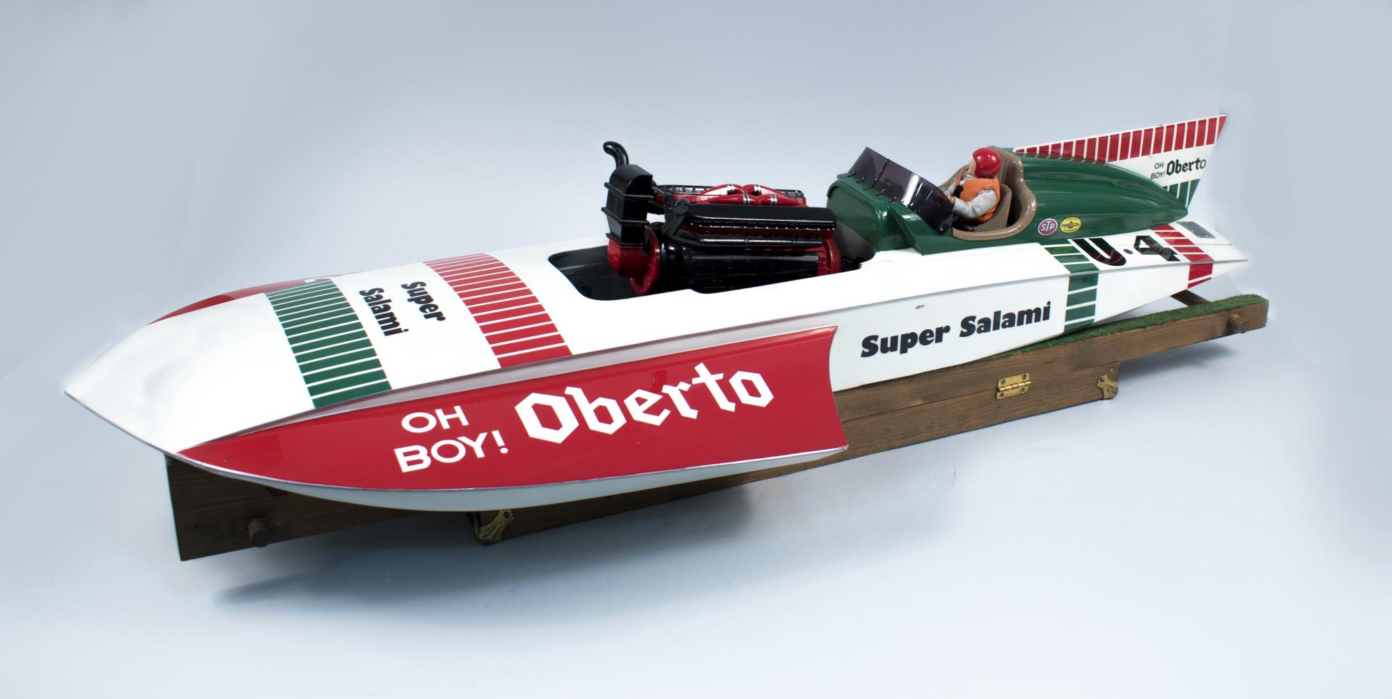 Image of Oberto Sausage Company hydroplane model, 1975