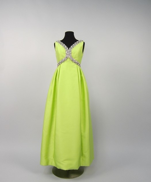 Image of Green dress with rhinestones, sold by John Doyle Bishop, ca. 1965