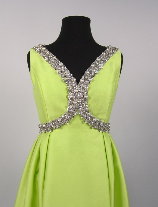 Image of Green dress with rhinestones, sold by John Doyle Bishop, ca. 1965