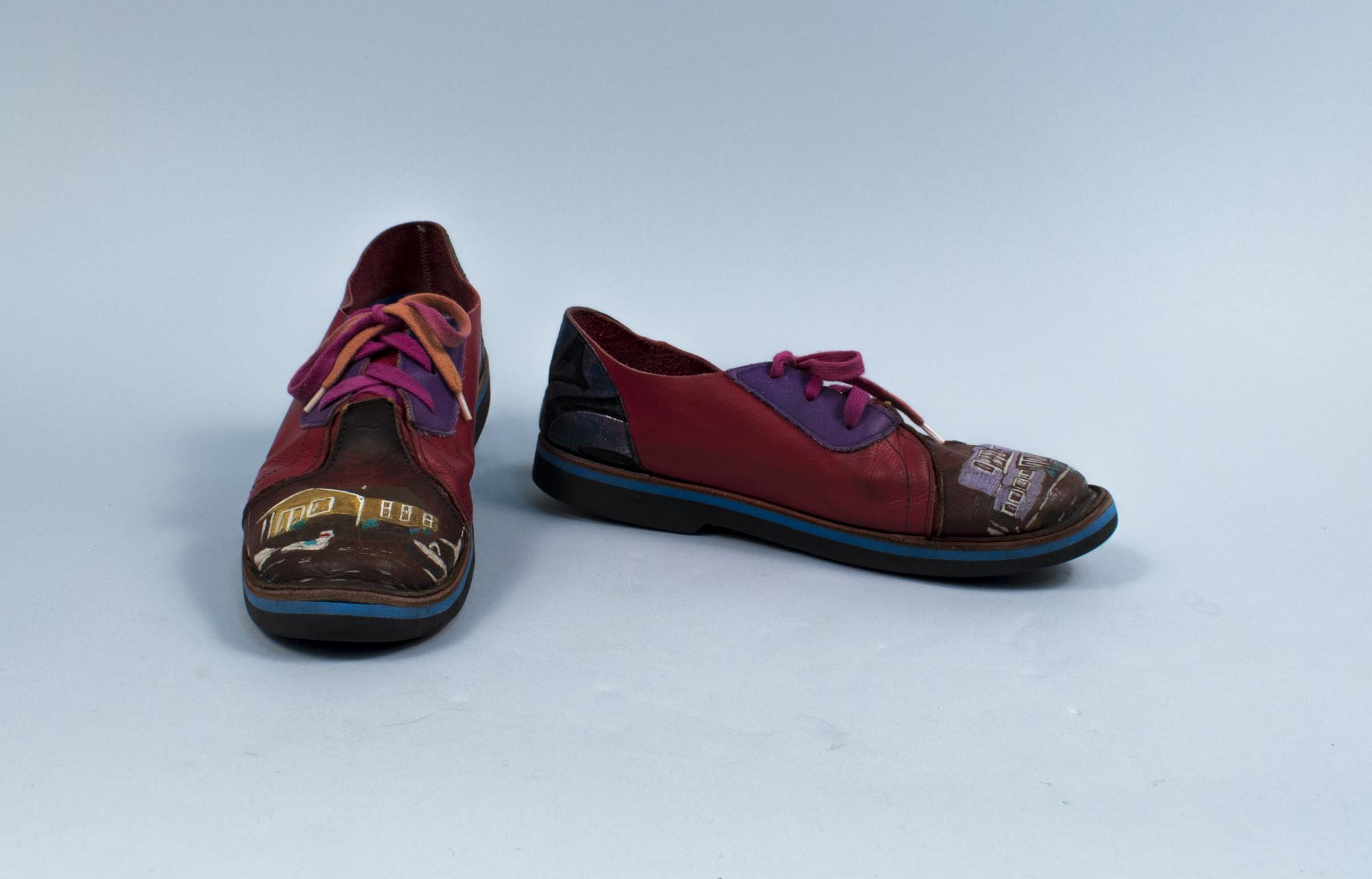 Image of Painted oxford shoes worn by Phil Webber, ca. 1992
