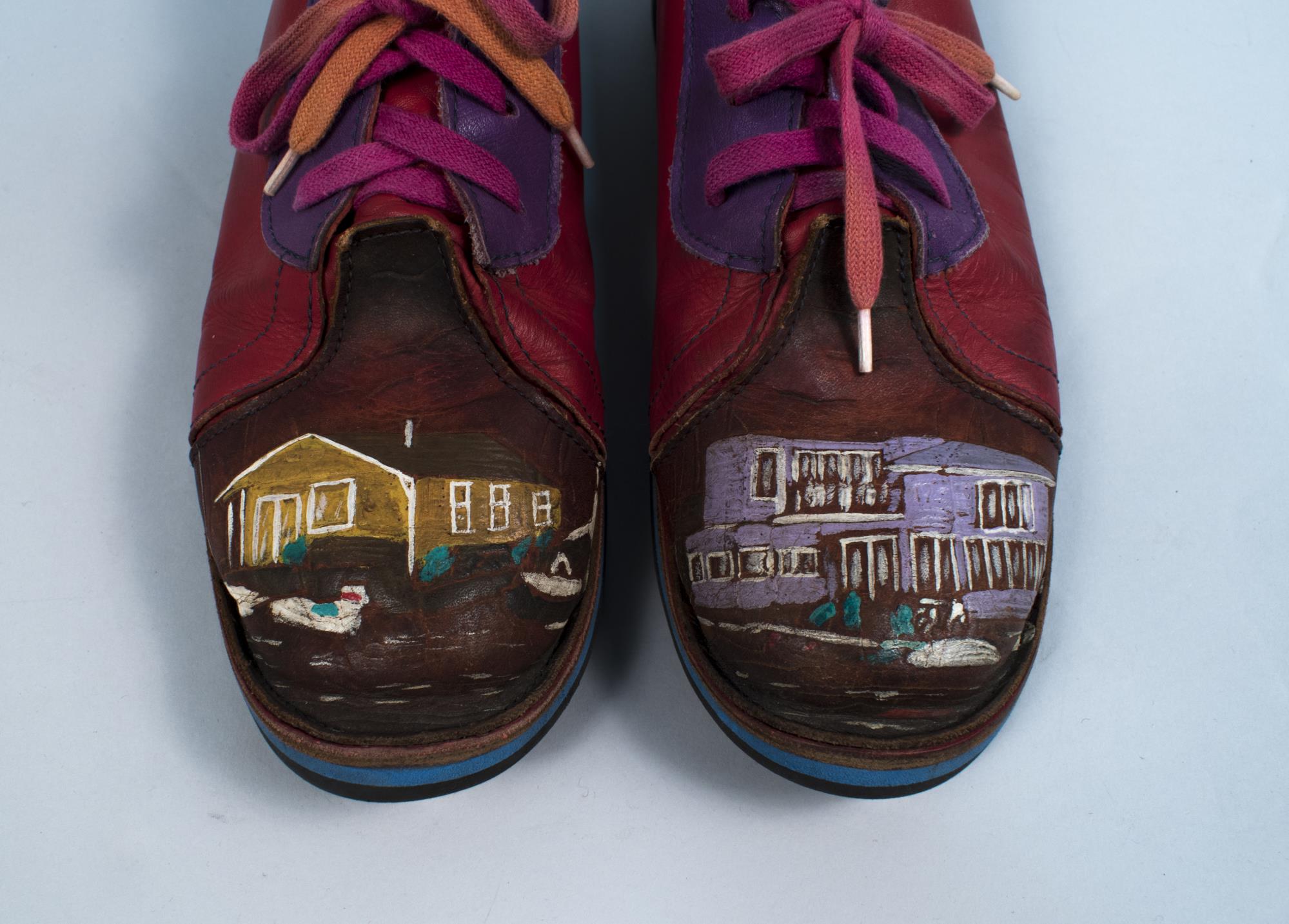 Image of Painted oxford shoes worn by Phil Webber, ca. 1992