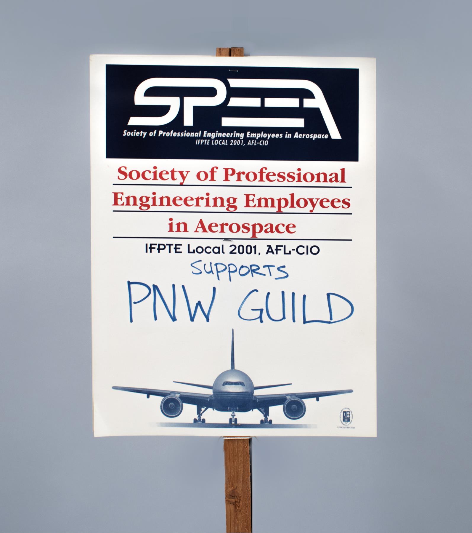 Image of Picket sign for newspaper strike, 2000