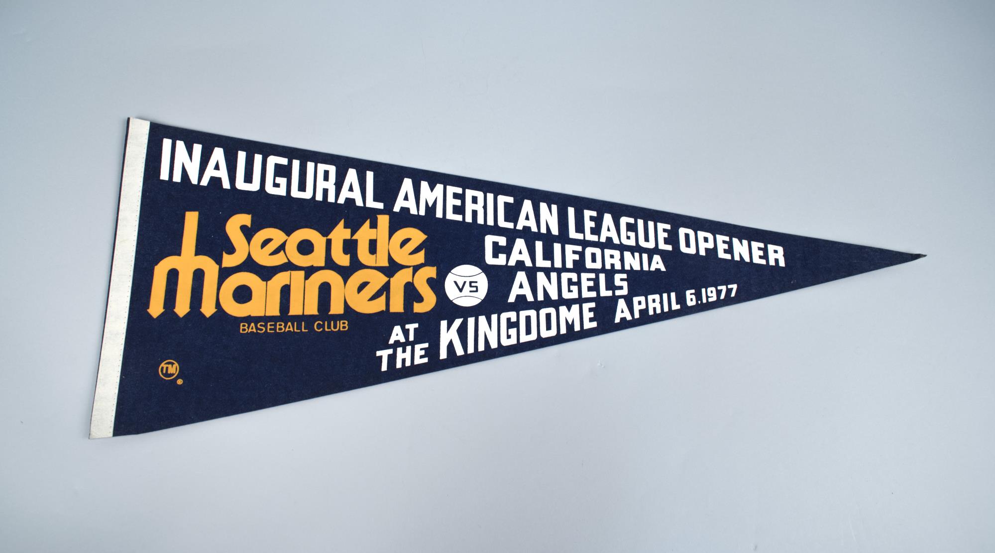 Image of Seattle Mariners pennant for the 1977 American League opener game