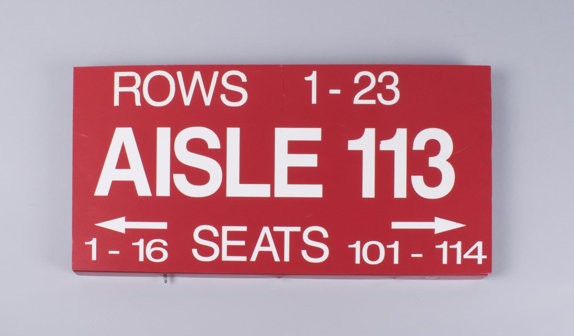 Image of Seating sign from the Kingdome arena, ca. 1980-1999