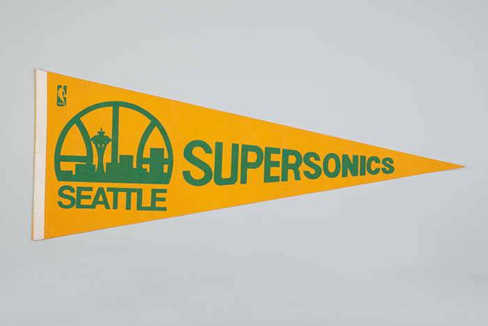 Image of Seattle SuperSonics signature pennant, ca. 2000