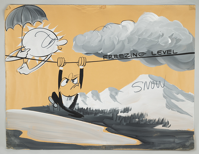 Image of Weather cartoon painting done by Bob Hale, ca. 1960s