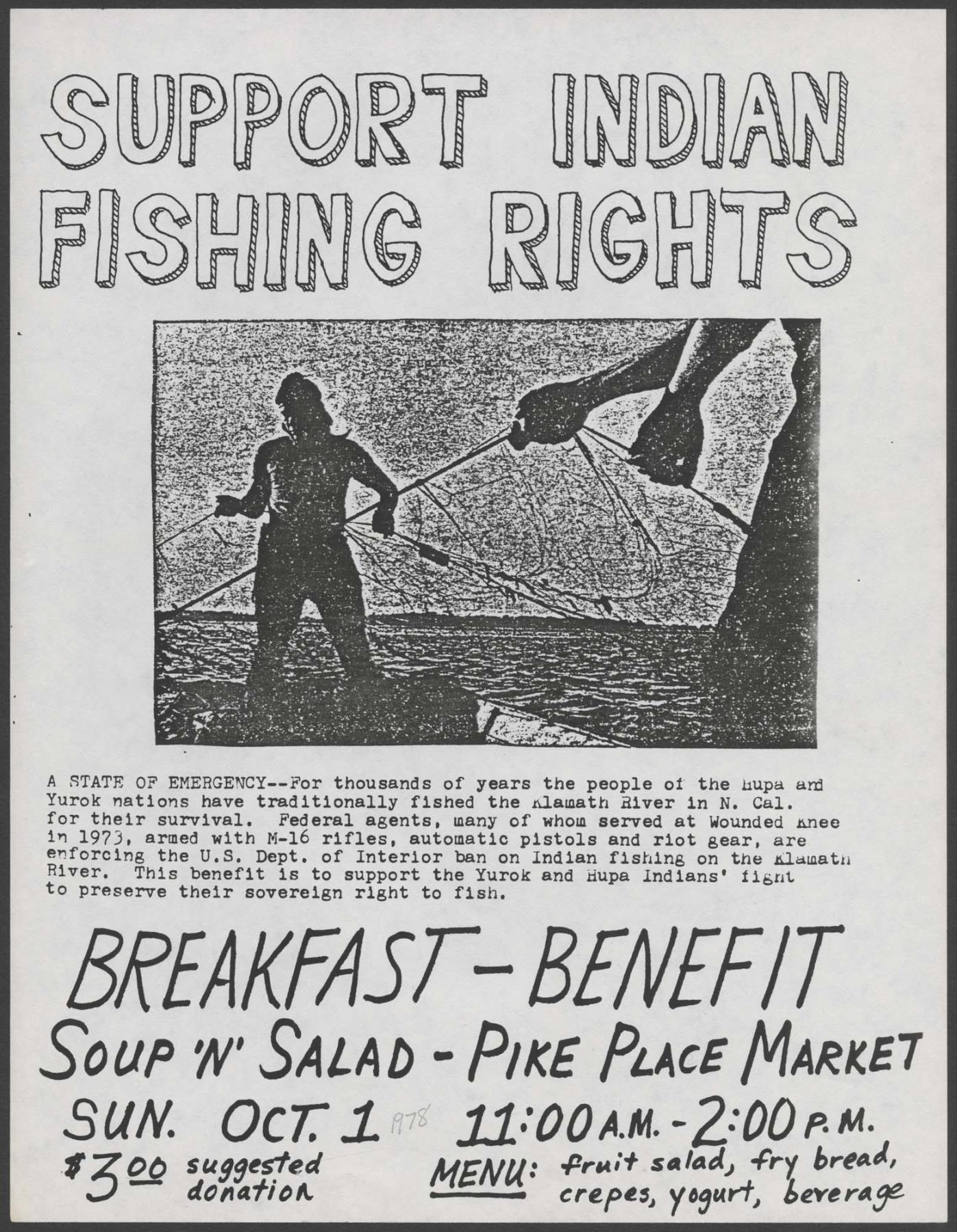 Image of Support Indian Fishing Rights flier, October 1, 1978