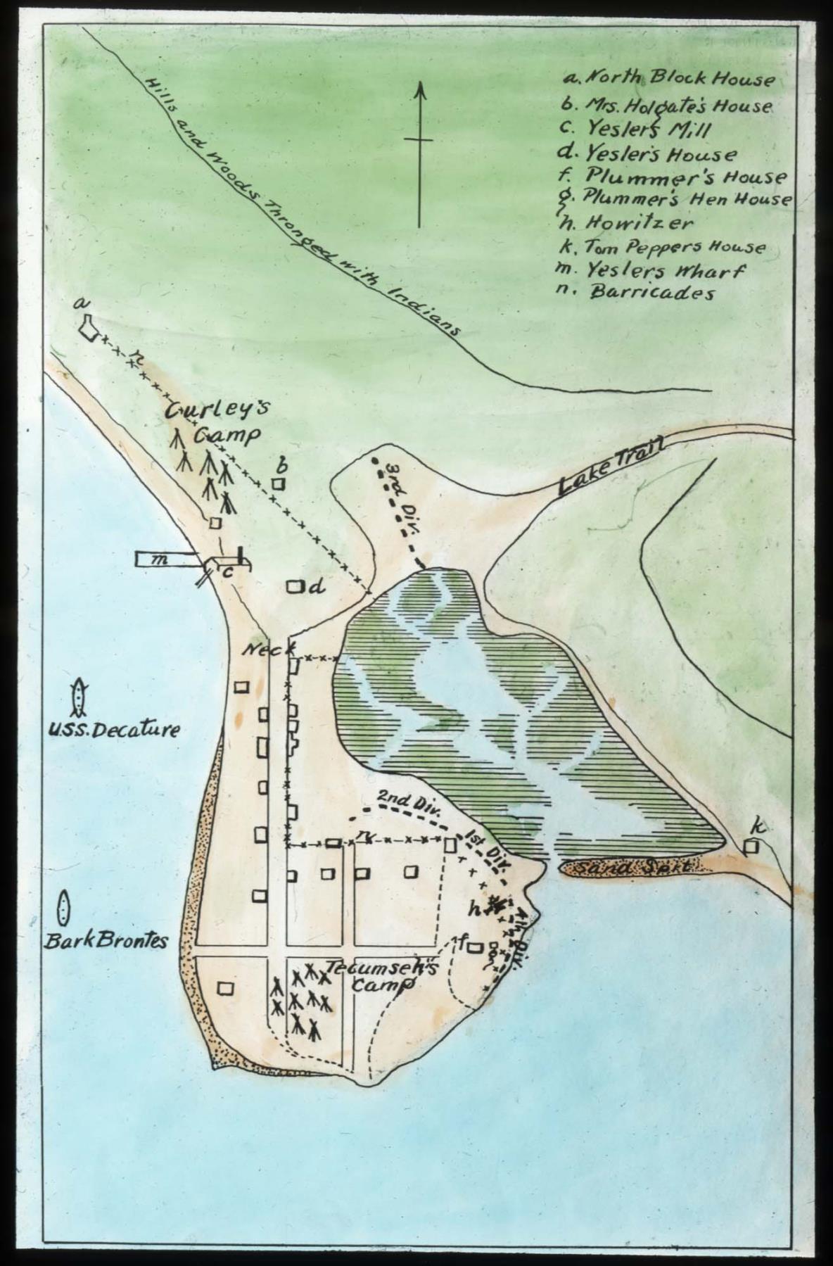 Image of Plan of city during Battle of Seattle, 1856