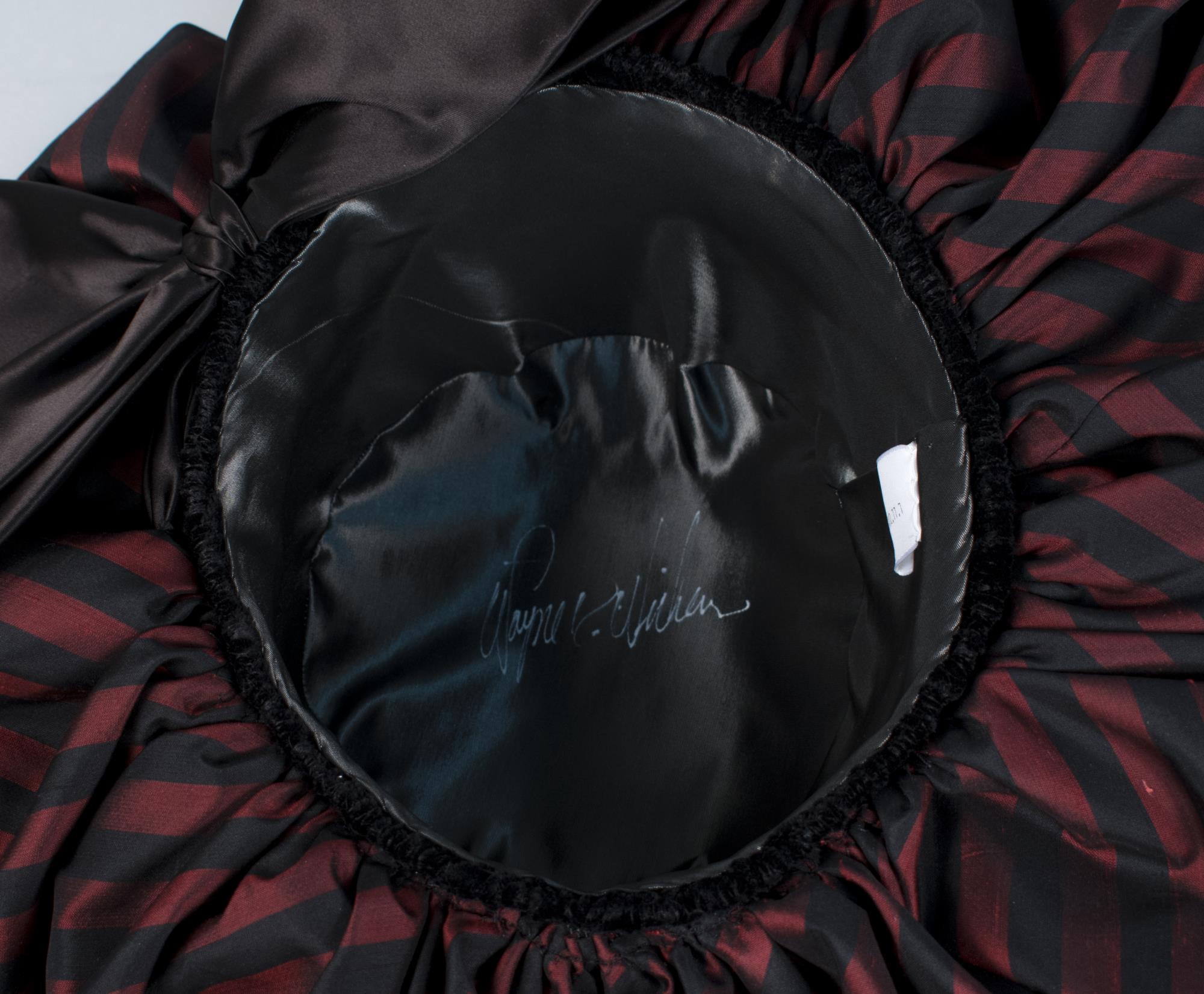 Image of Hat with striped ribbon, made by Wayne Wichern, ca. 1988-1992