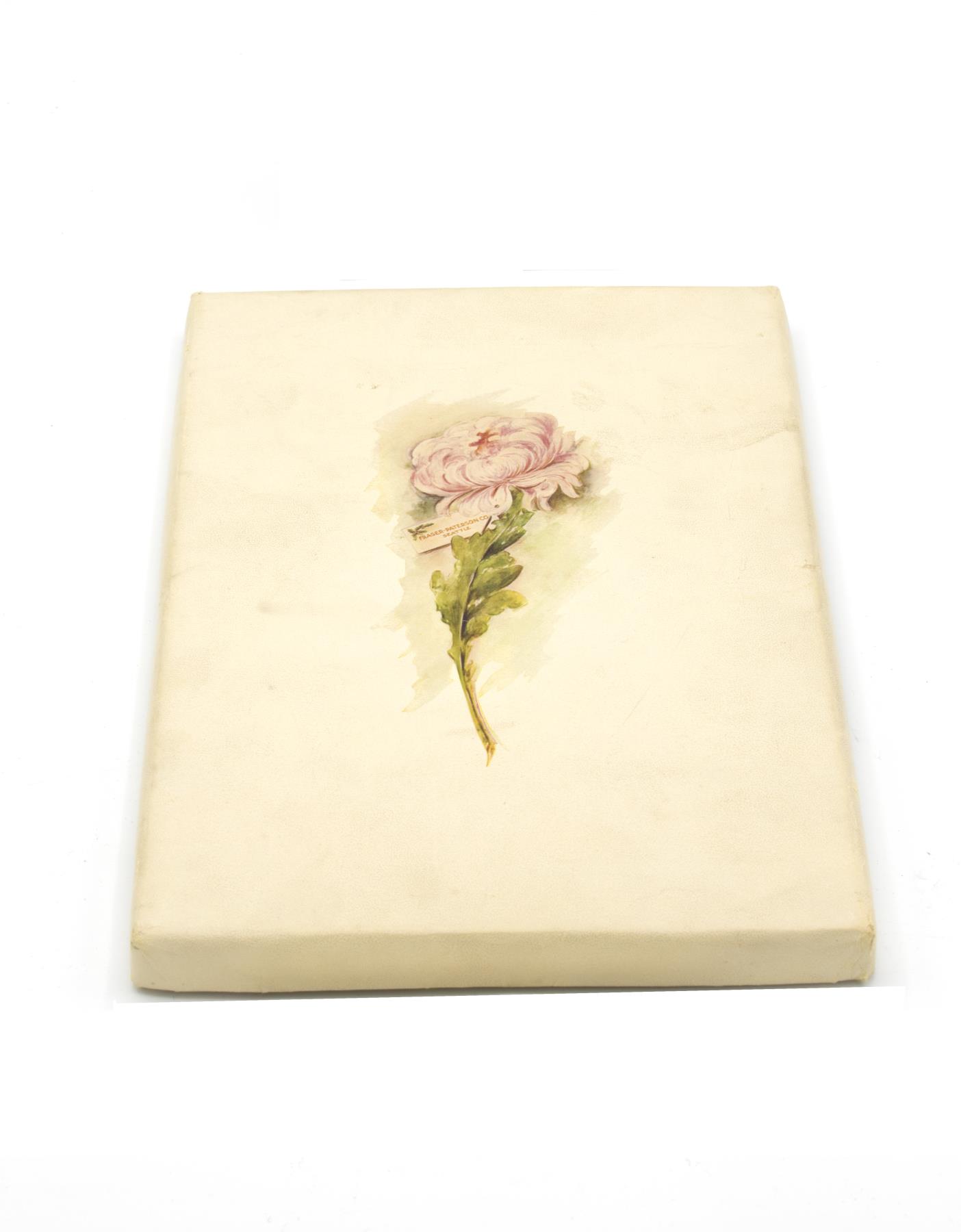 Image of Small letter box containing dried sweet briar flowers and seeds from Louisa Boren Denny's garden, ca. 1928