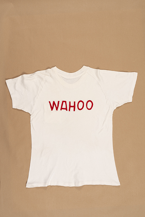 Image of Miss Wahoo hydroplane crew member T-shirt worn at Seafair, ca. 1957