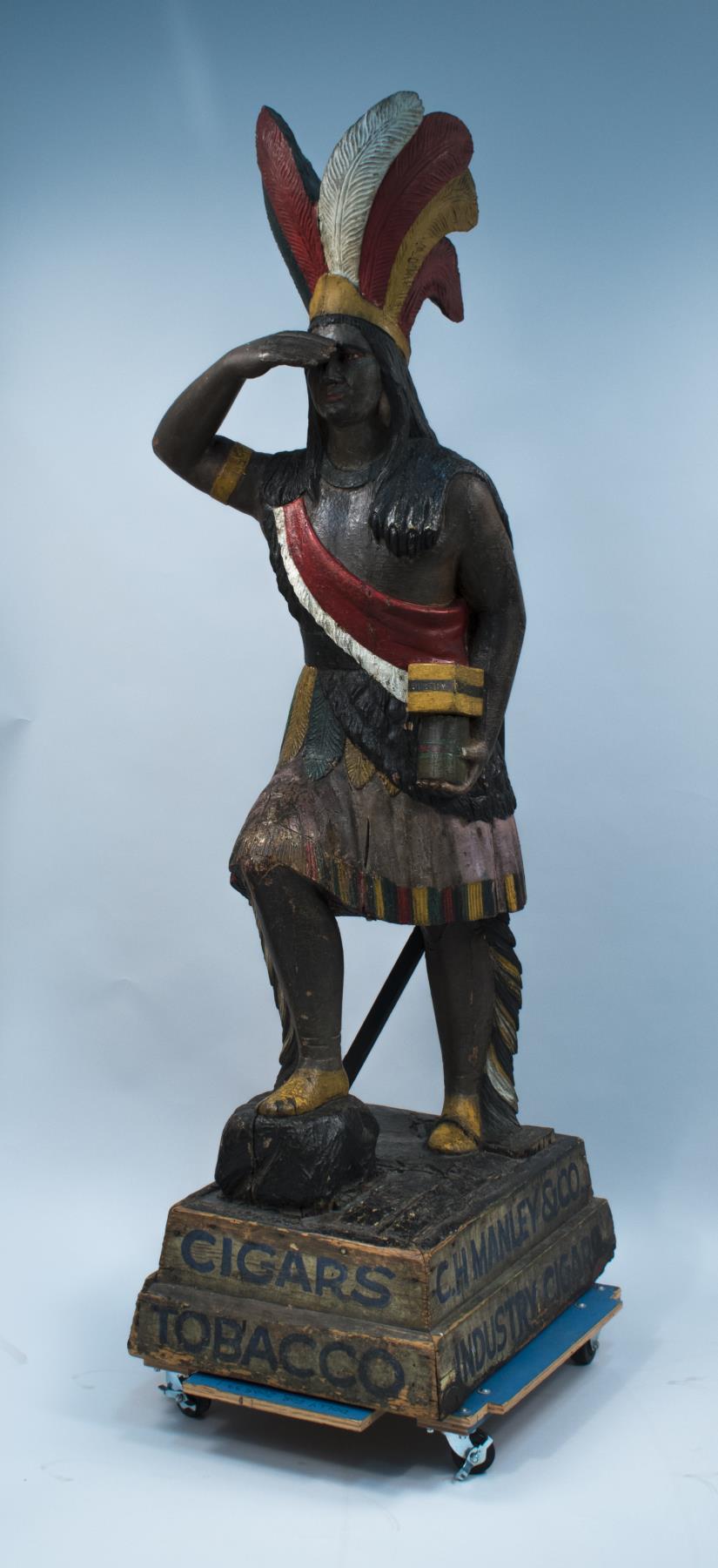 Native American carved figure for cigar store, ca. 1850 – Museum of History  & Industry