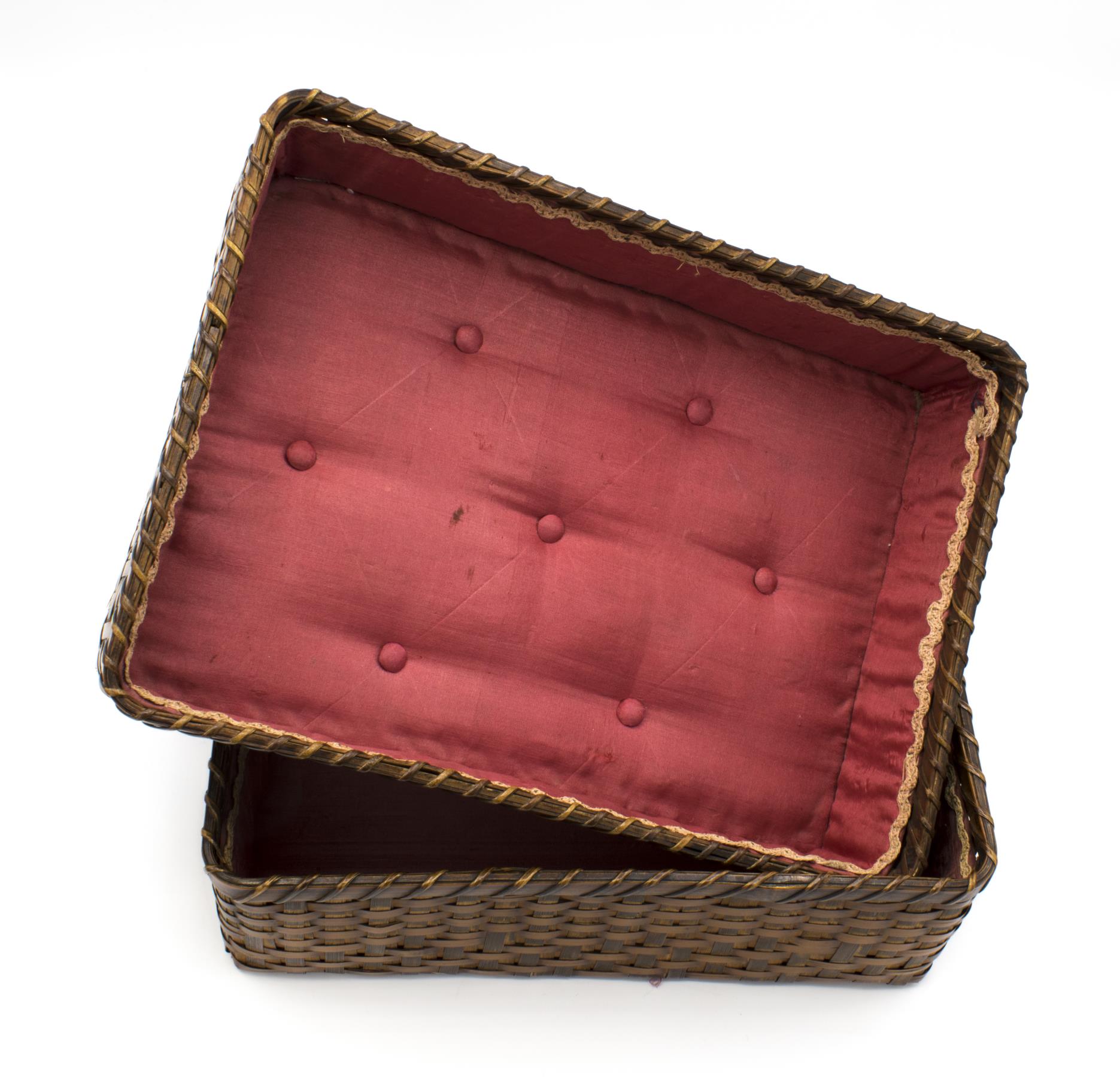 Image of Cane box used for packing chocolate at Gillman's Candies store, ca. 1920s