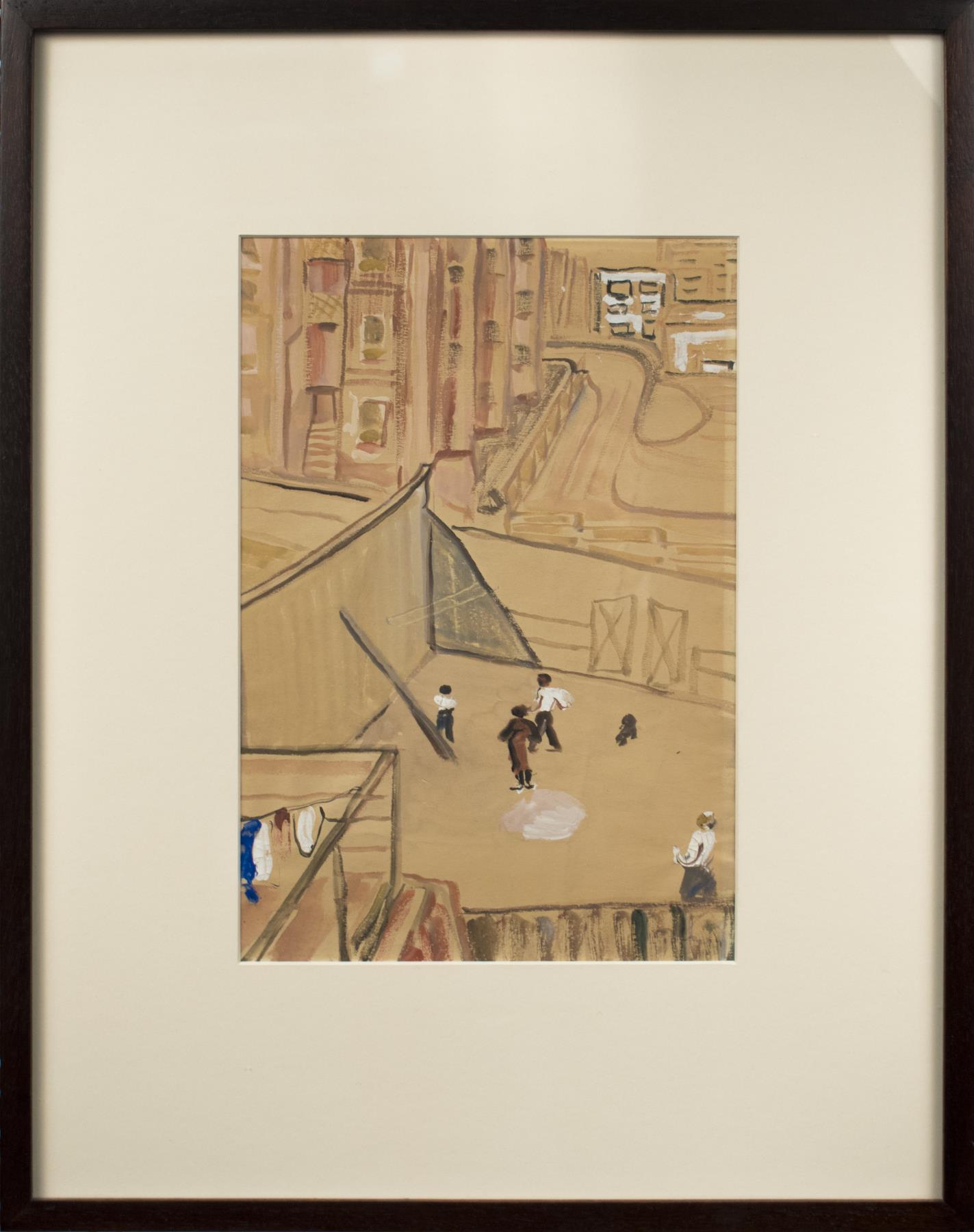 Image of Painting of children in a playground by Mark Tobey, ca. 1930s