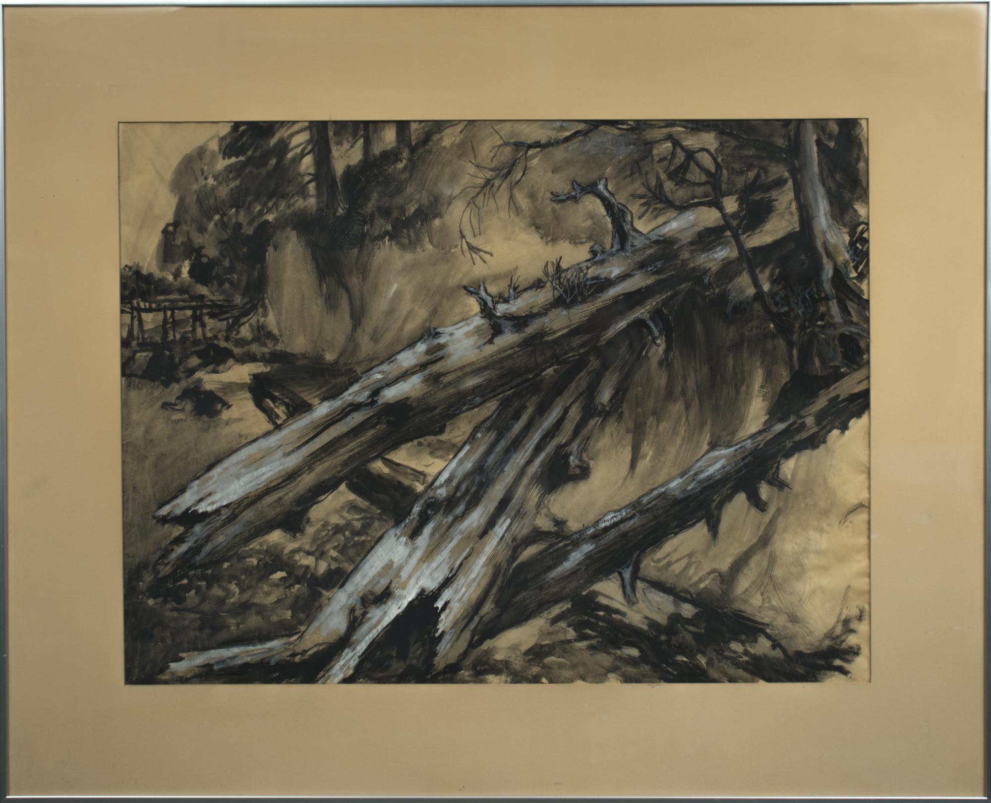 Image of Painting of downed trees and northwest landscape by Kenneth Callahan, 1930s-1940s