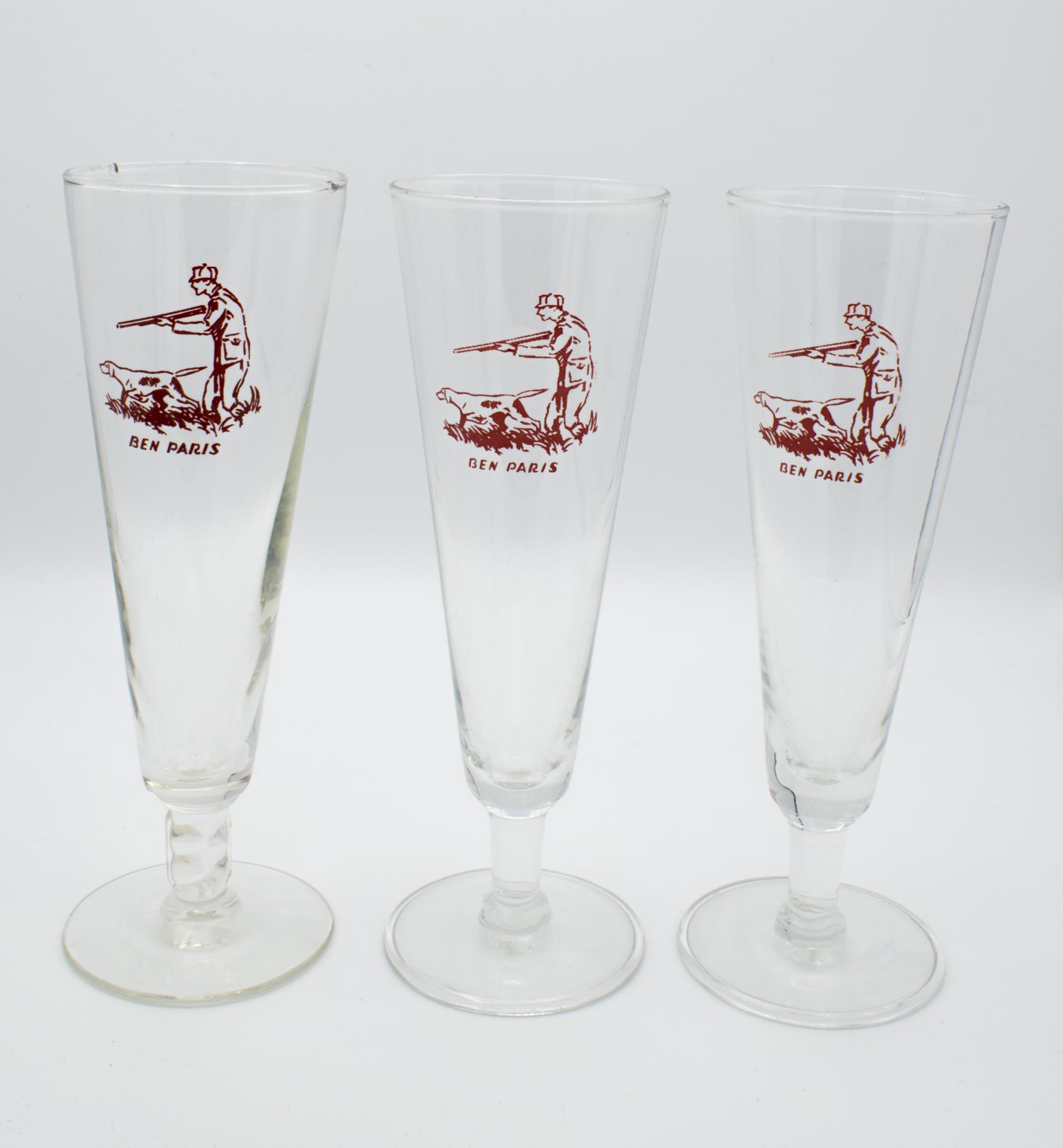 Image of Beer glasses from the Ben Paris Restaurant and Club, ca. 1940s