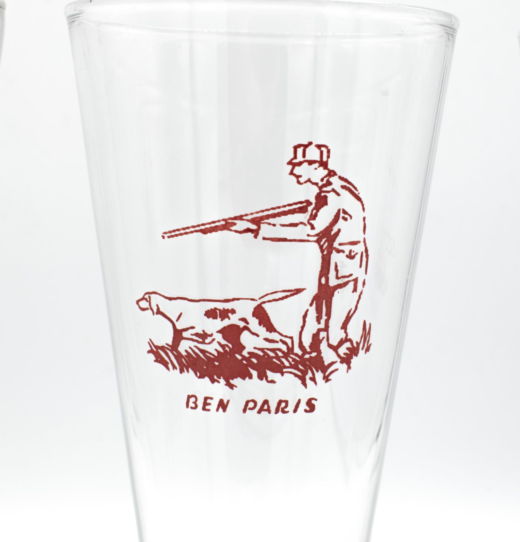 Image of Beer glasses from the Ben Paris Restaurant and Club, ca. 1940s