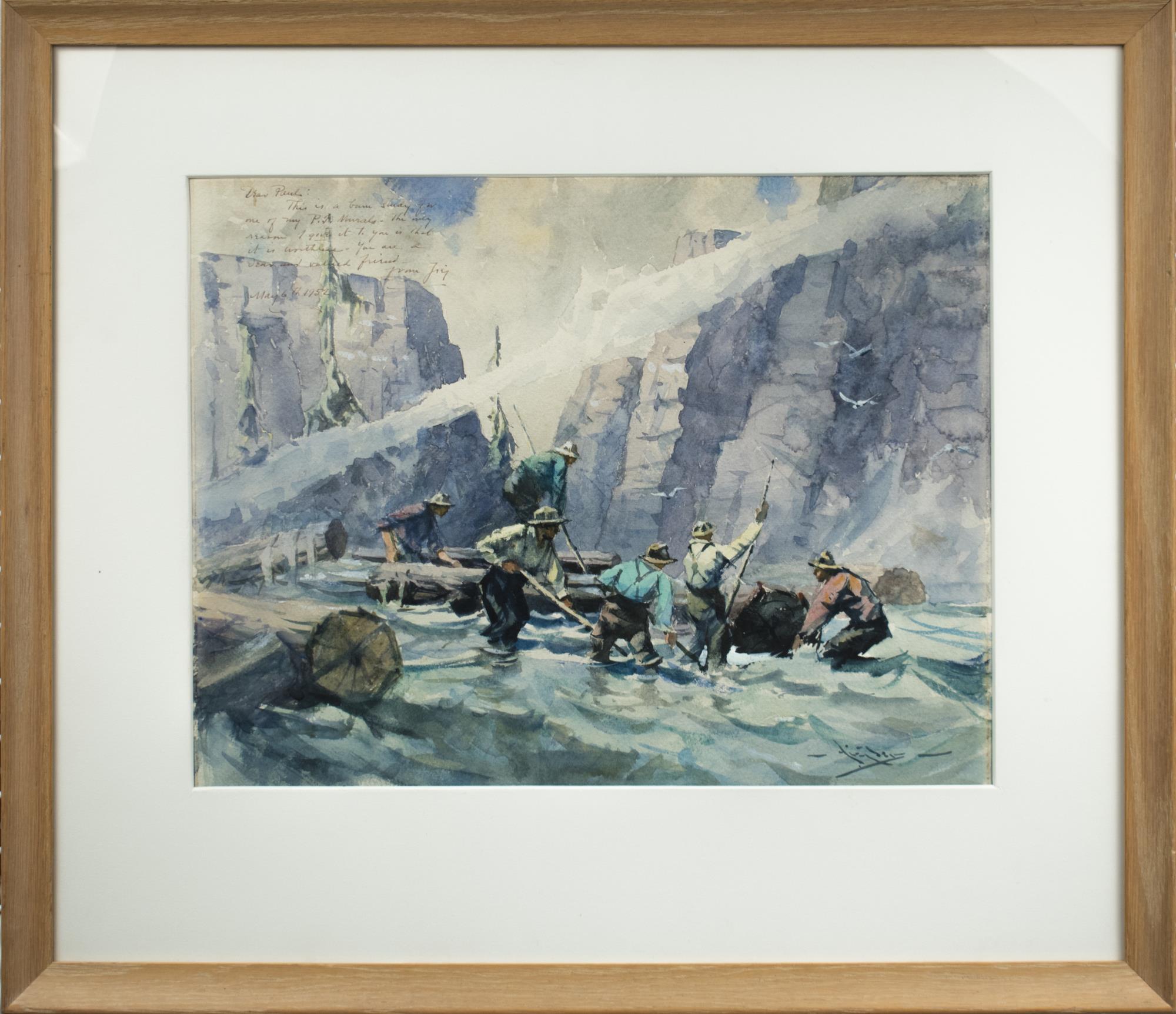 Image of Watercolor study for the mural at the Seattle Post-Intelligencer, Eustace Ziegler, 1952