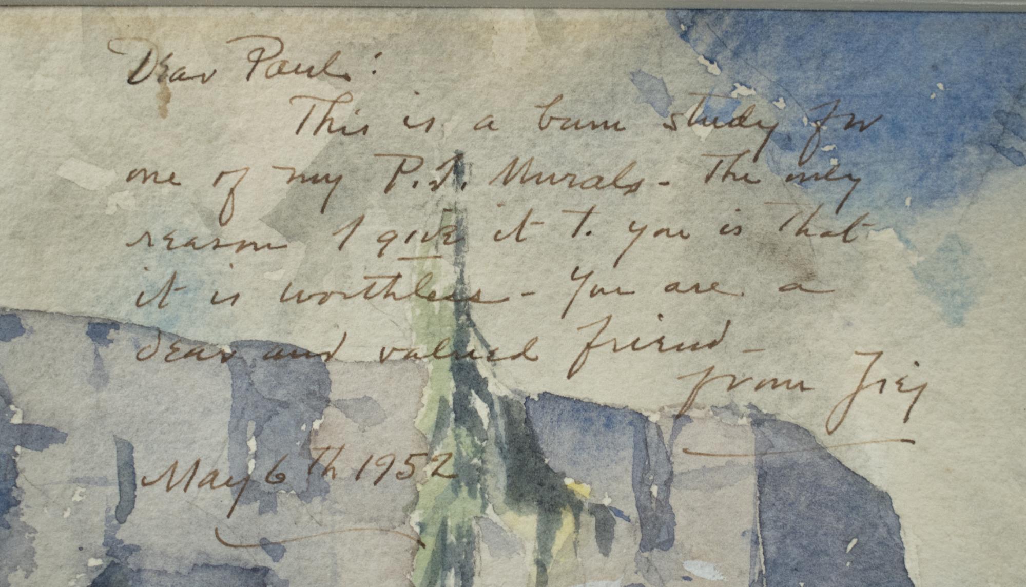 Image of Watercolor study for the mural at the Seattle Post-Intelligencer, Eustace Ziegler, 1952