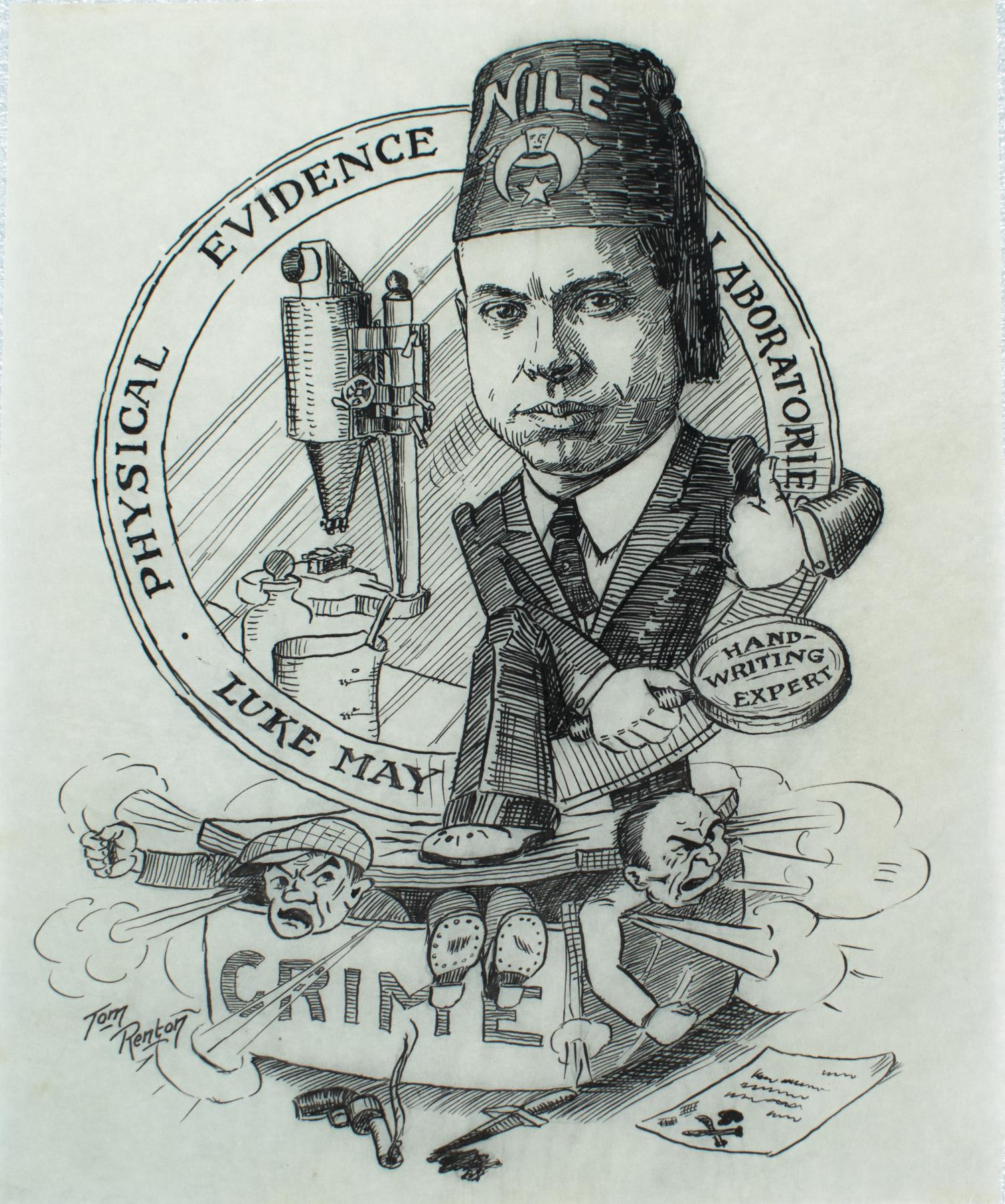 Image of Drawing of Luke May by Tom Renton, ca. 1930s